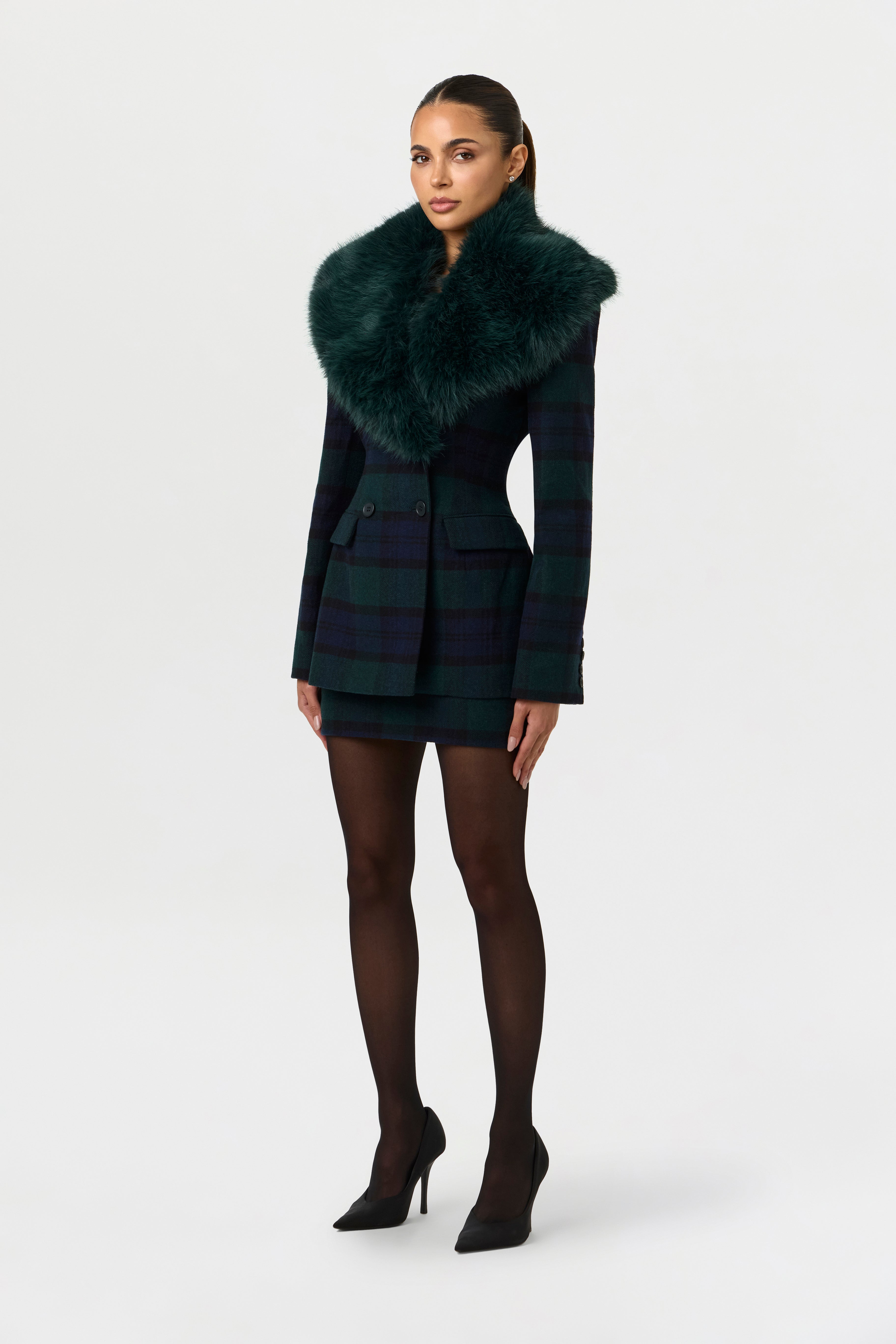 Suiting Plaid Mini Skirt