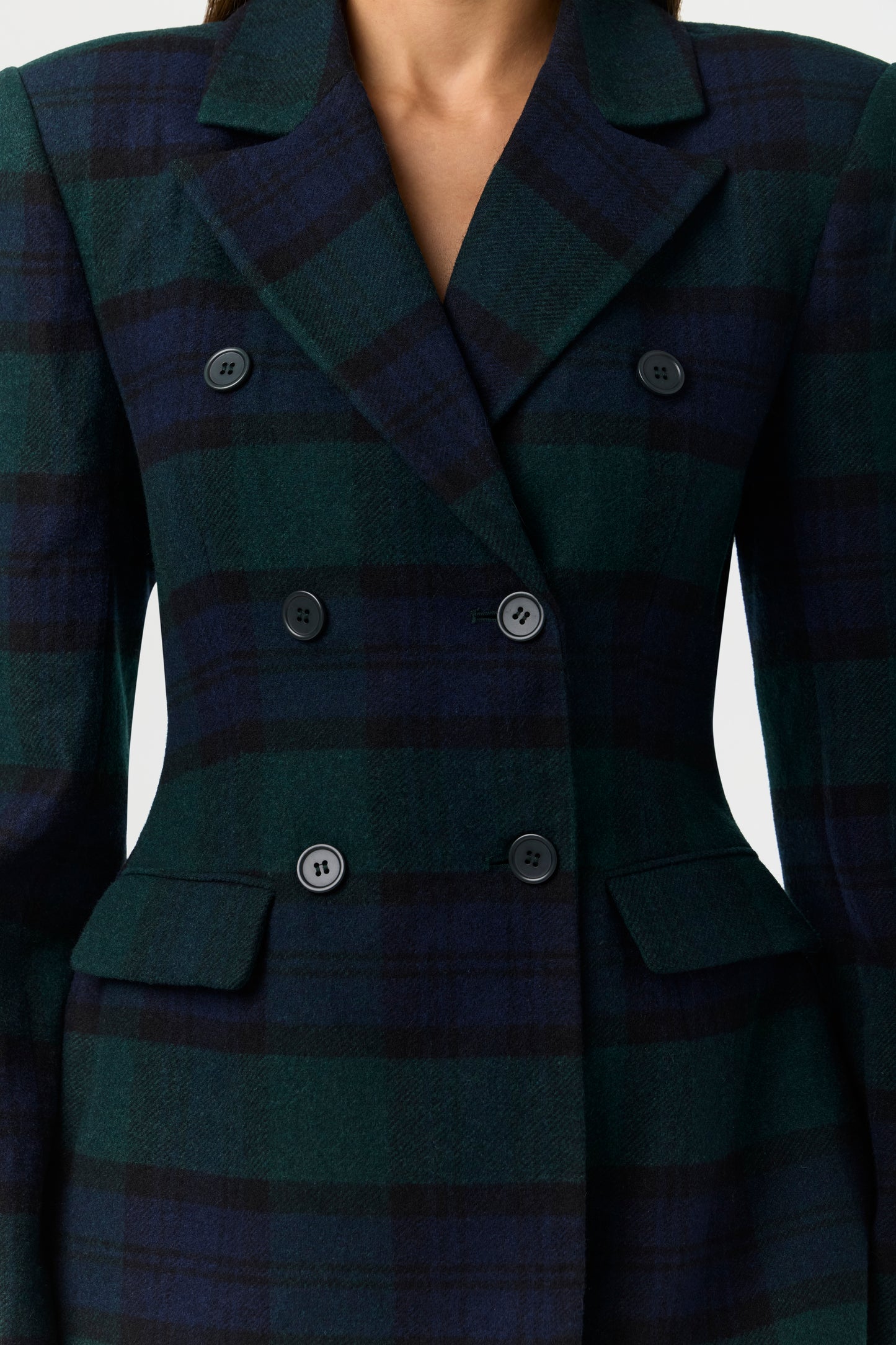 Suiting Plaid Faux Fur Blazer