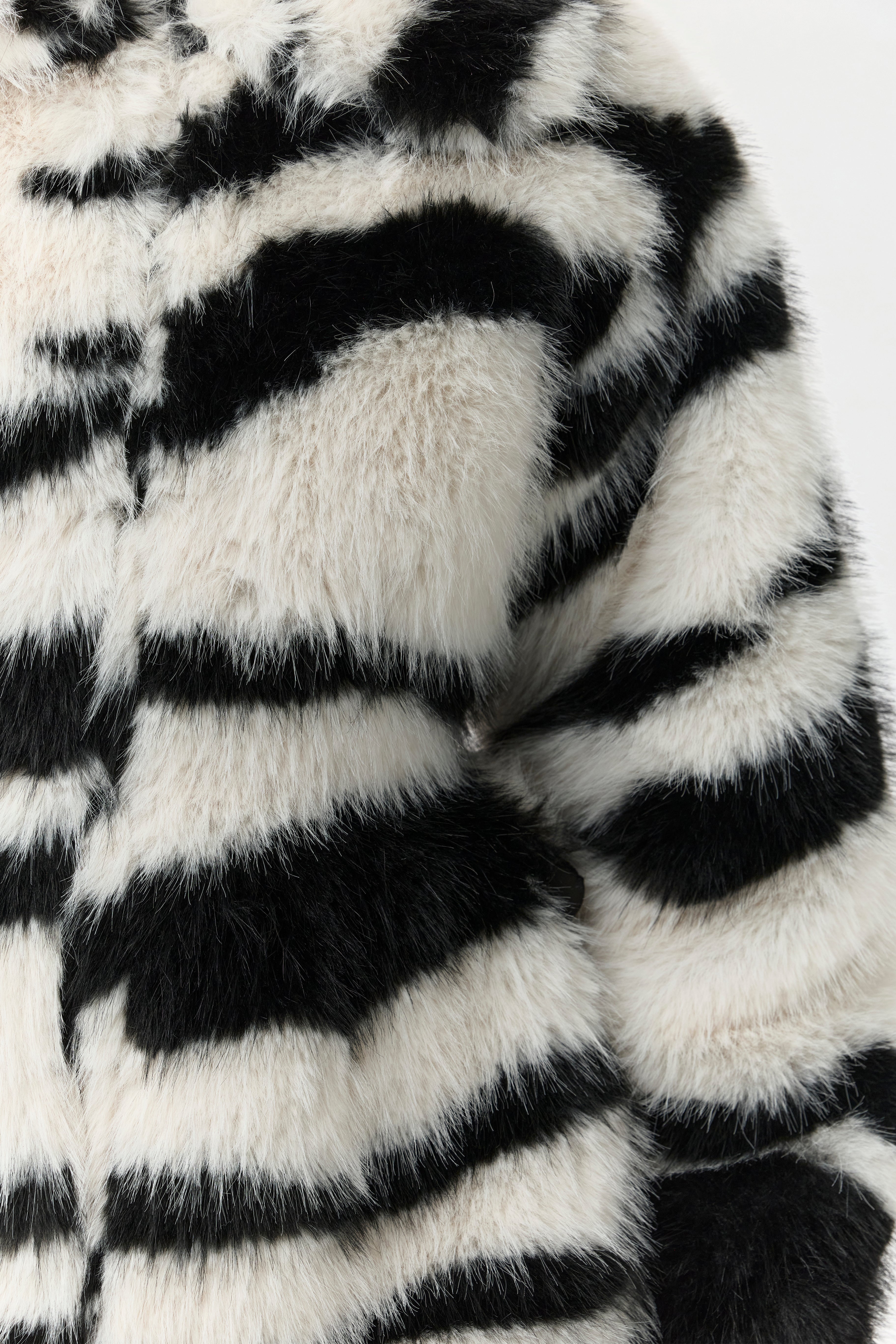 Faux Fur Plush Zebra Coat – Naked Wardrobe