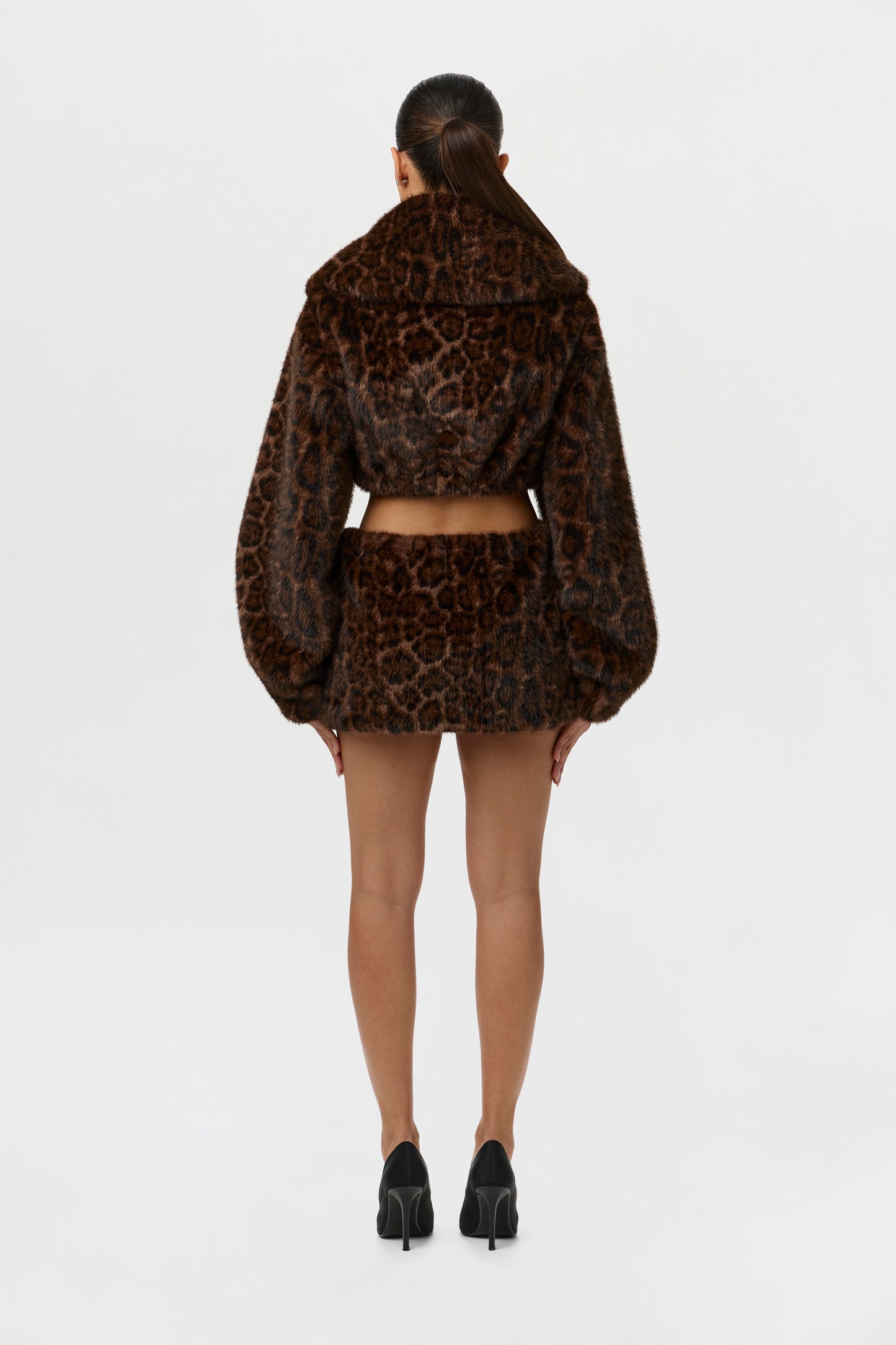 Faux Fur Leopard Mini Skirt