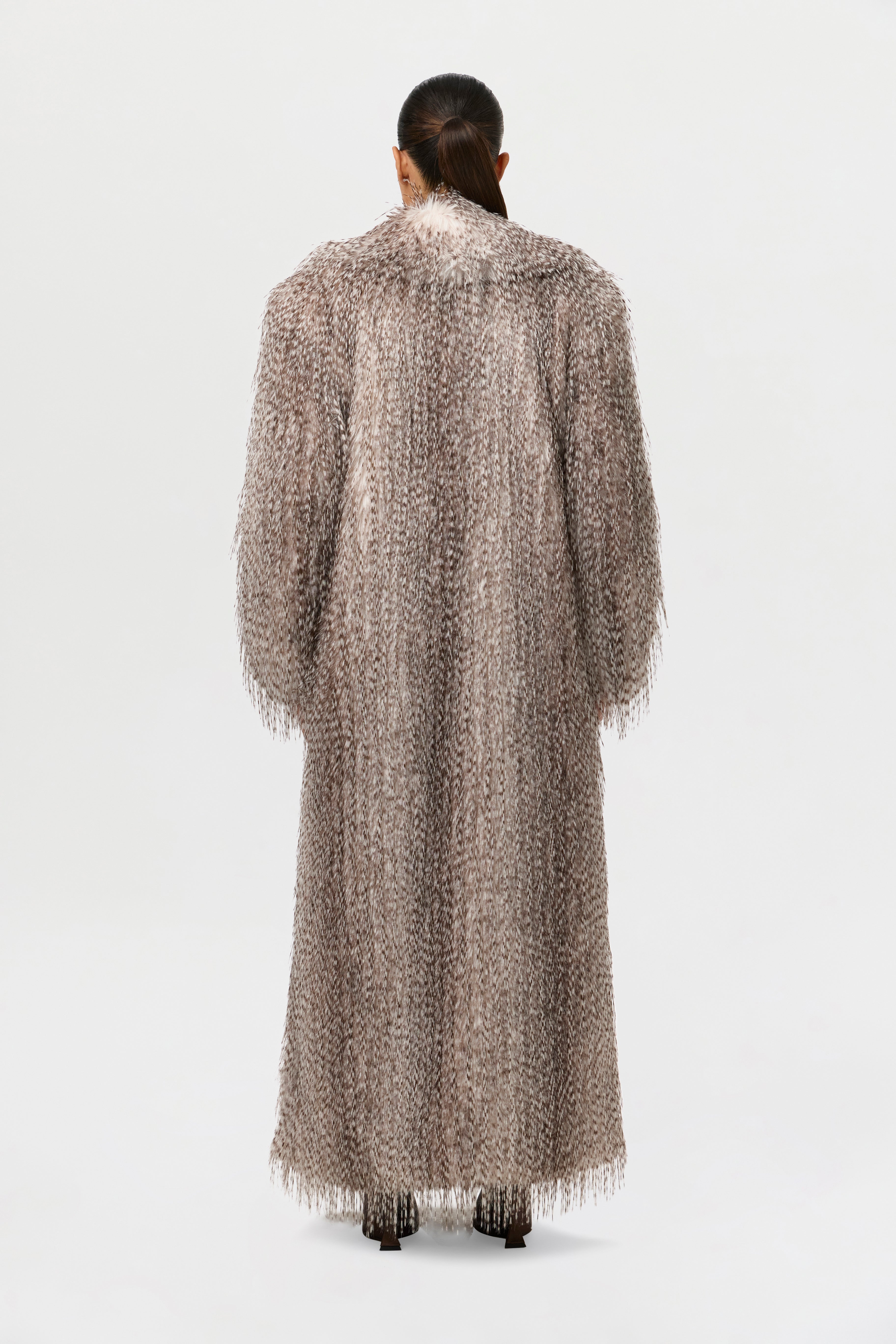 Faux Feather Plush Long Coat – Naked Wardrobe