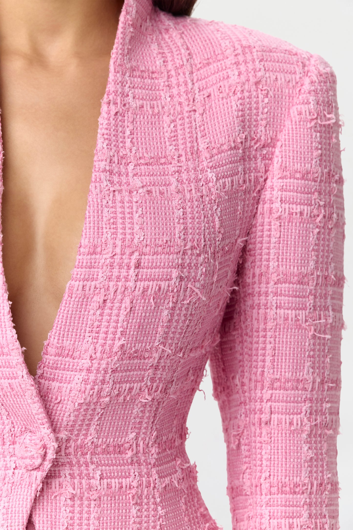 Tweed Suiting Button Blazer