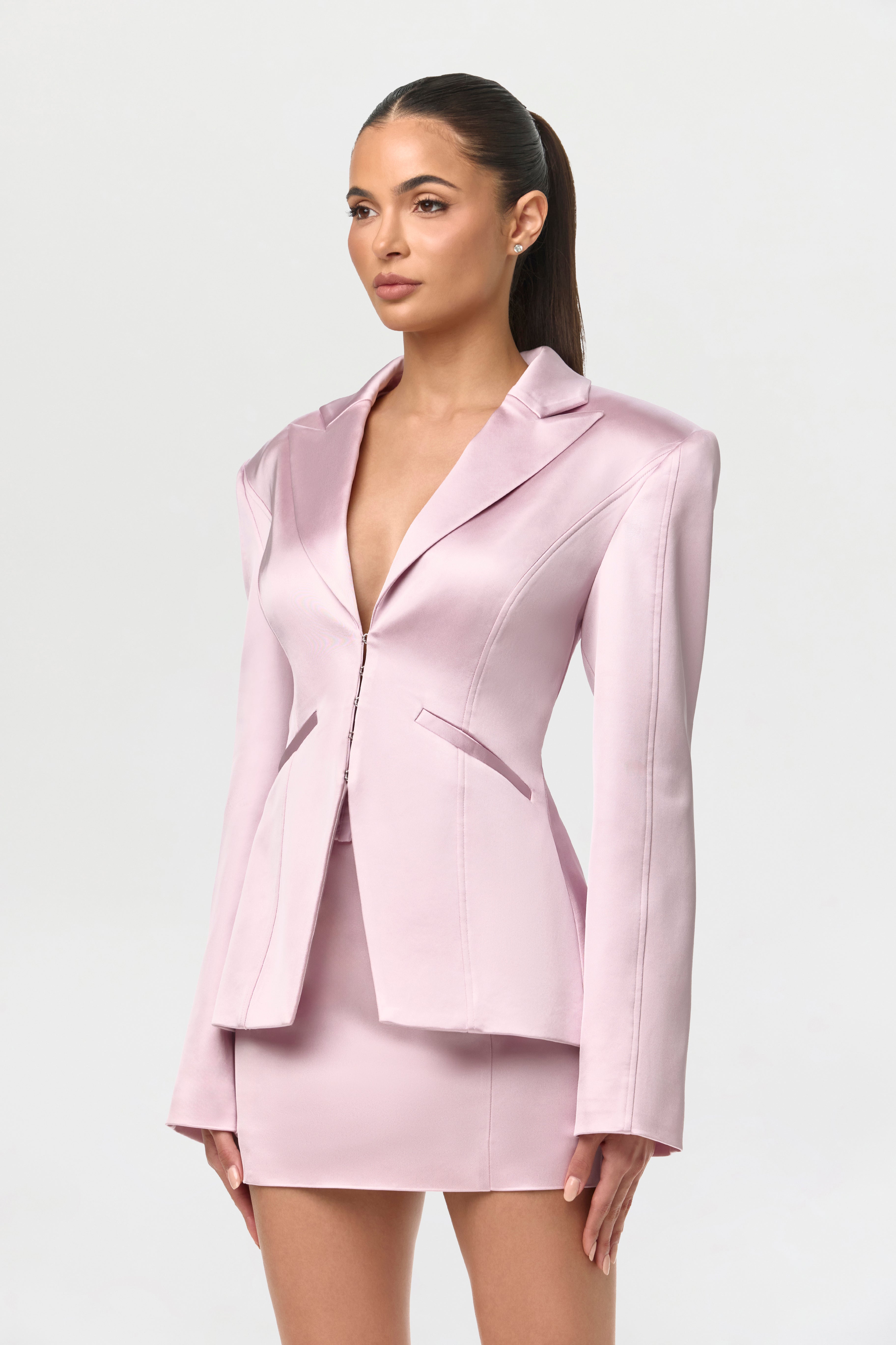 Satin Suiting Corset Blazer