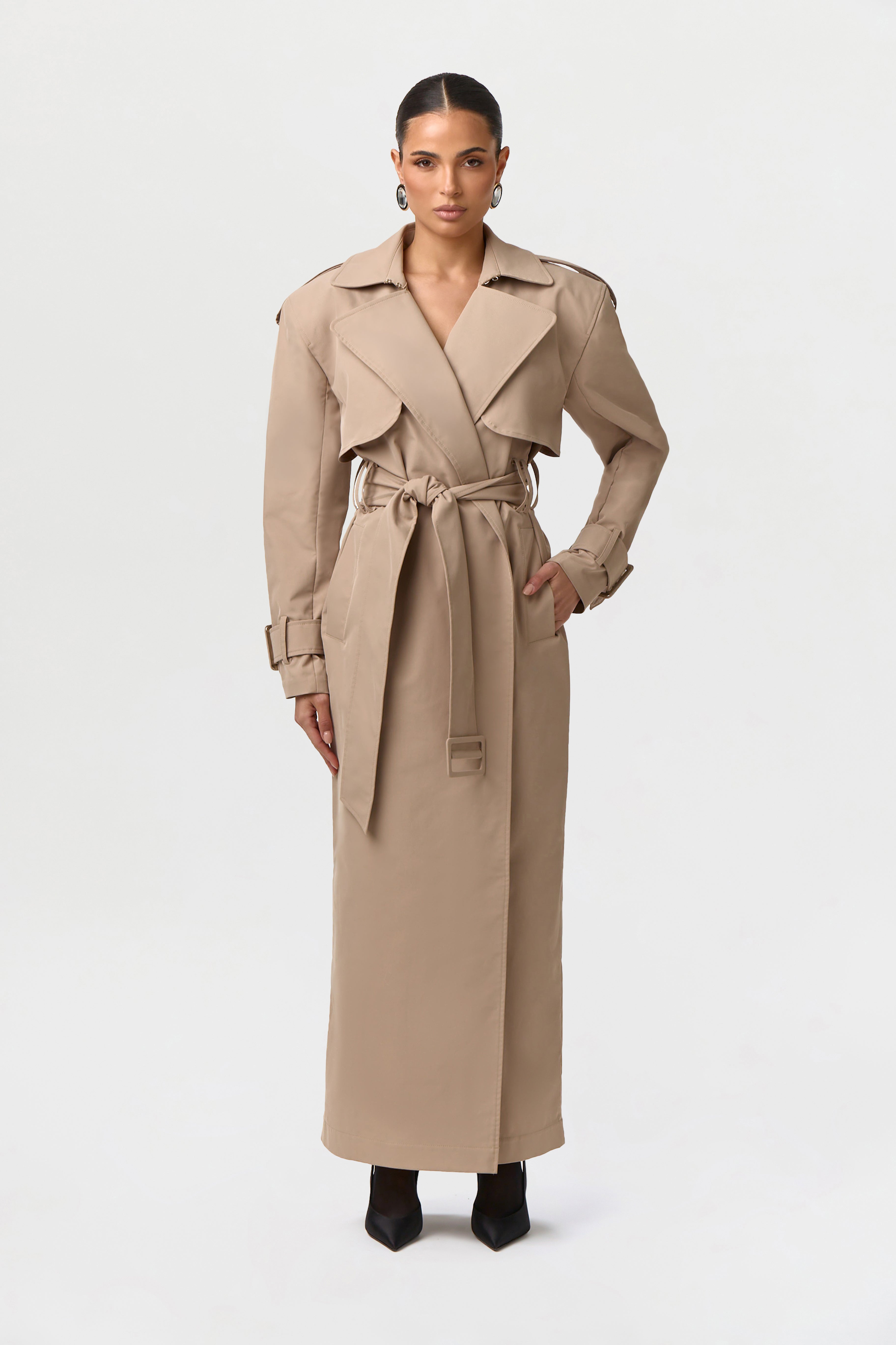 Twill Trench Long Coat – Naked Wardrobe