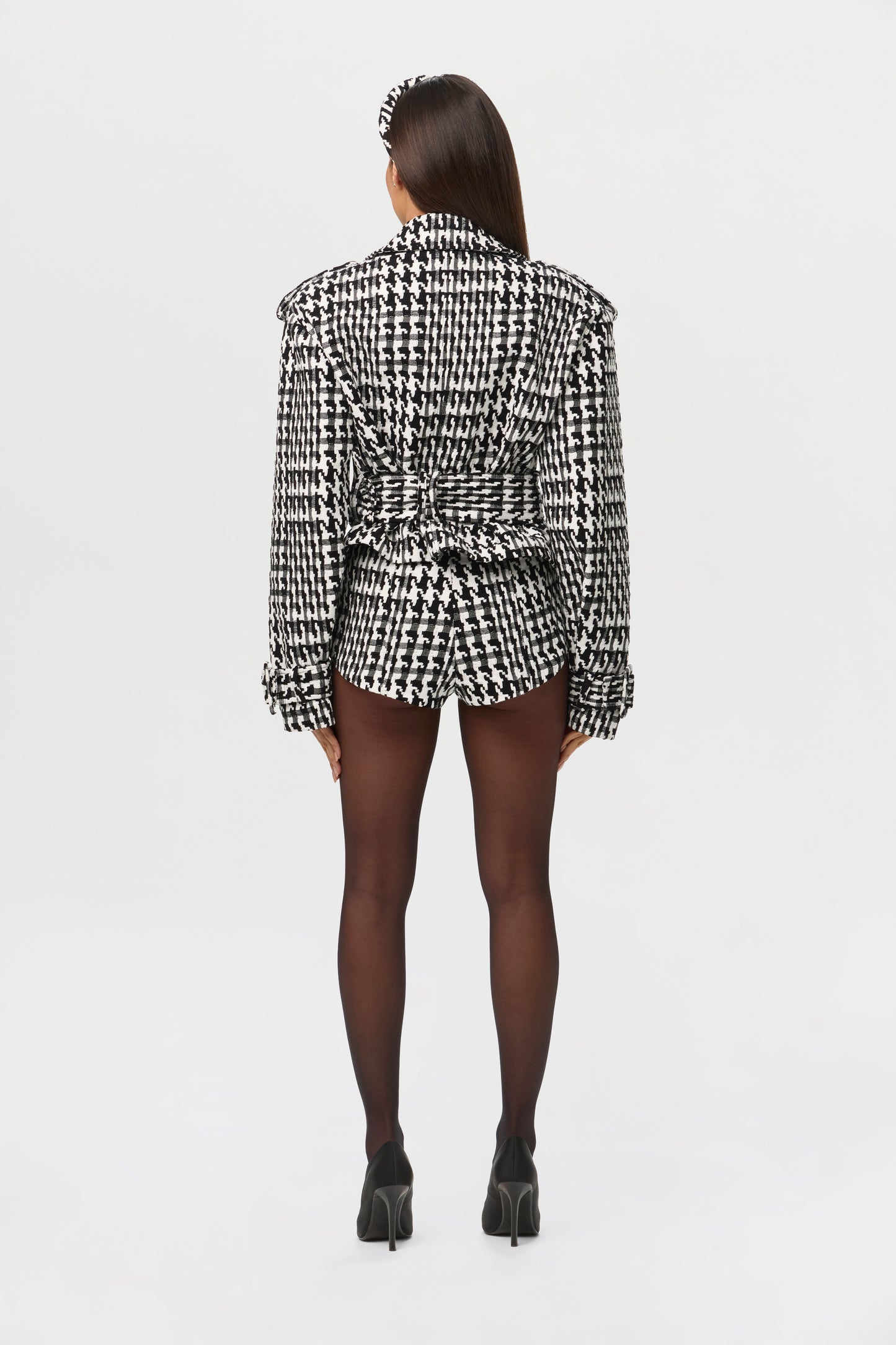 Jacquard Houndstooth Micro Shorts