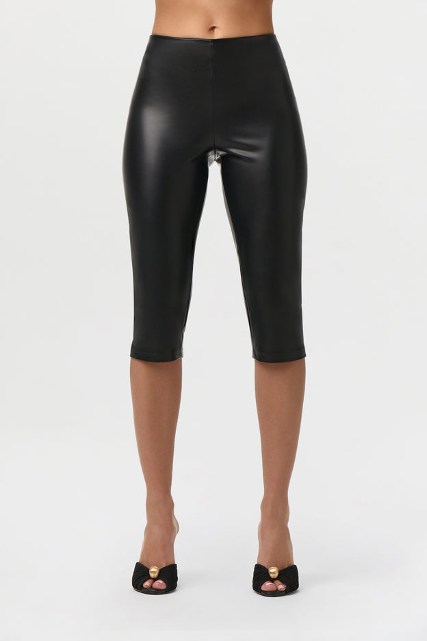Vegan Leather Capri Leggings