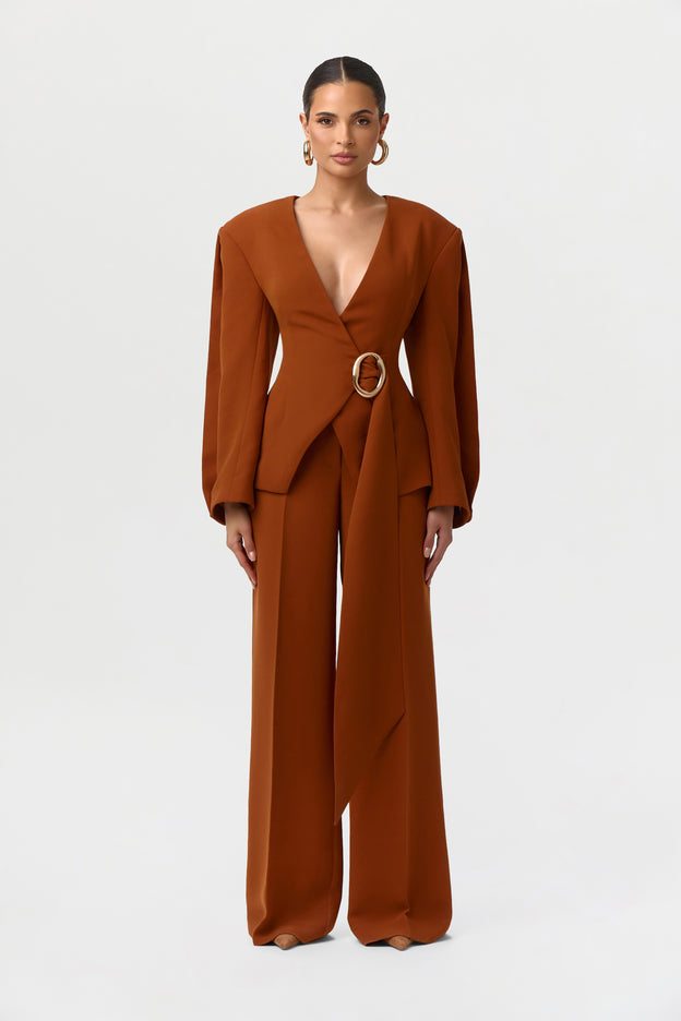 Suited Belted Ring Blazer