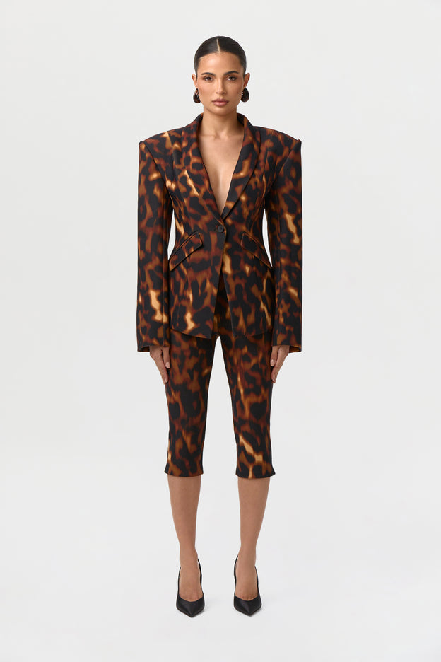 Suiting Tortoise Sculpted Blazer