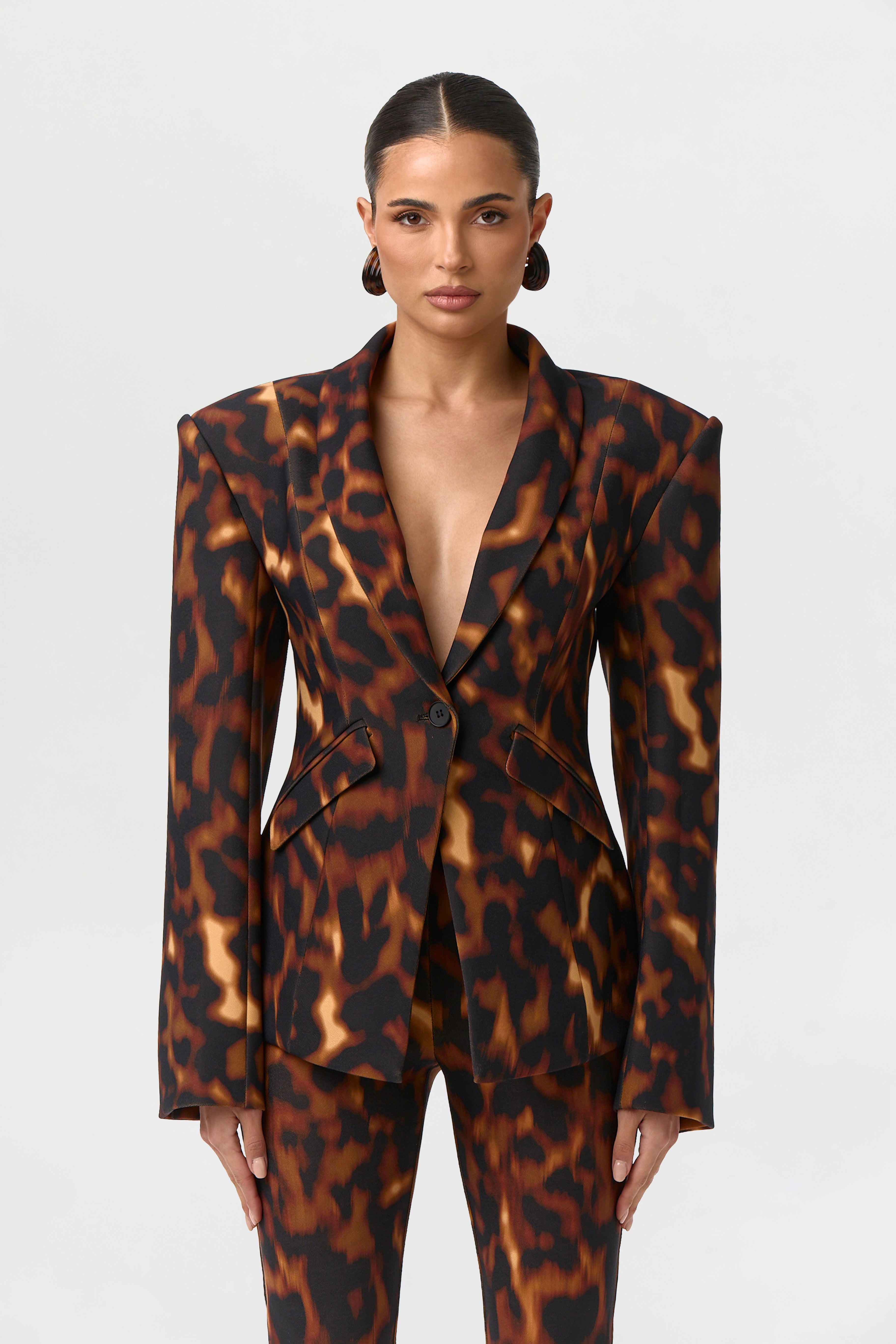 Suiting Tortoise Sculpted Blazer