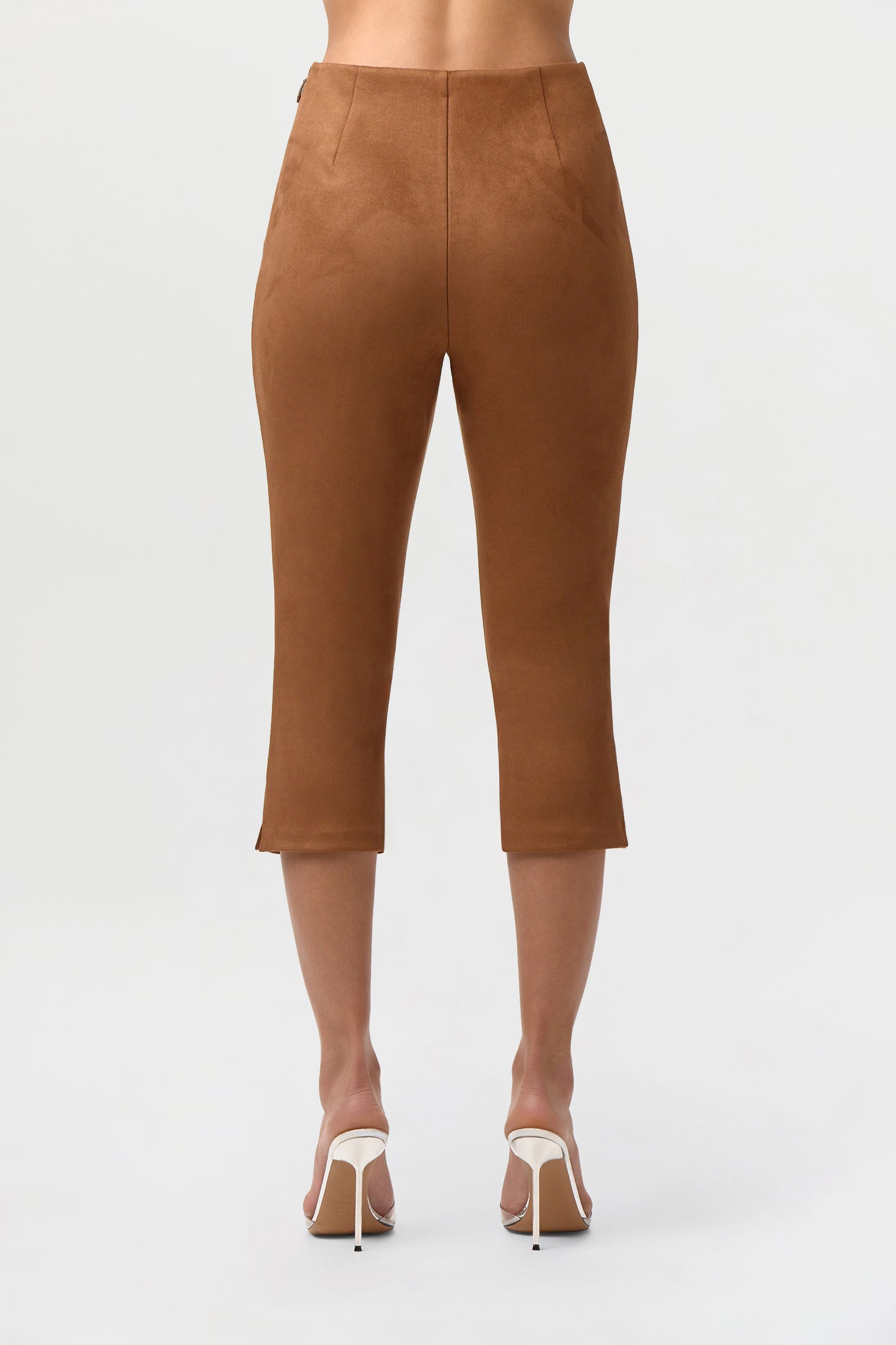 Faux Suede Capri Pants
