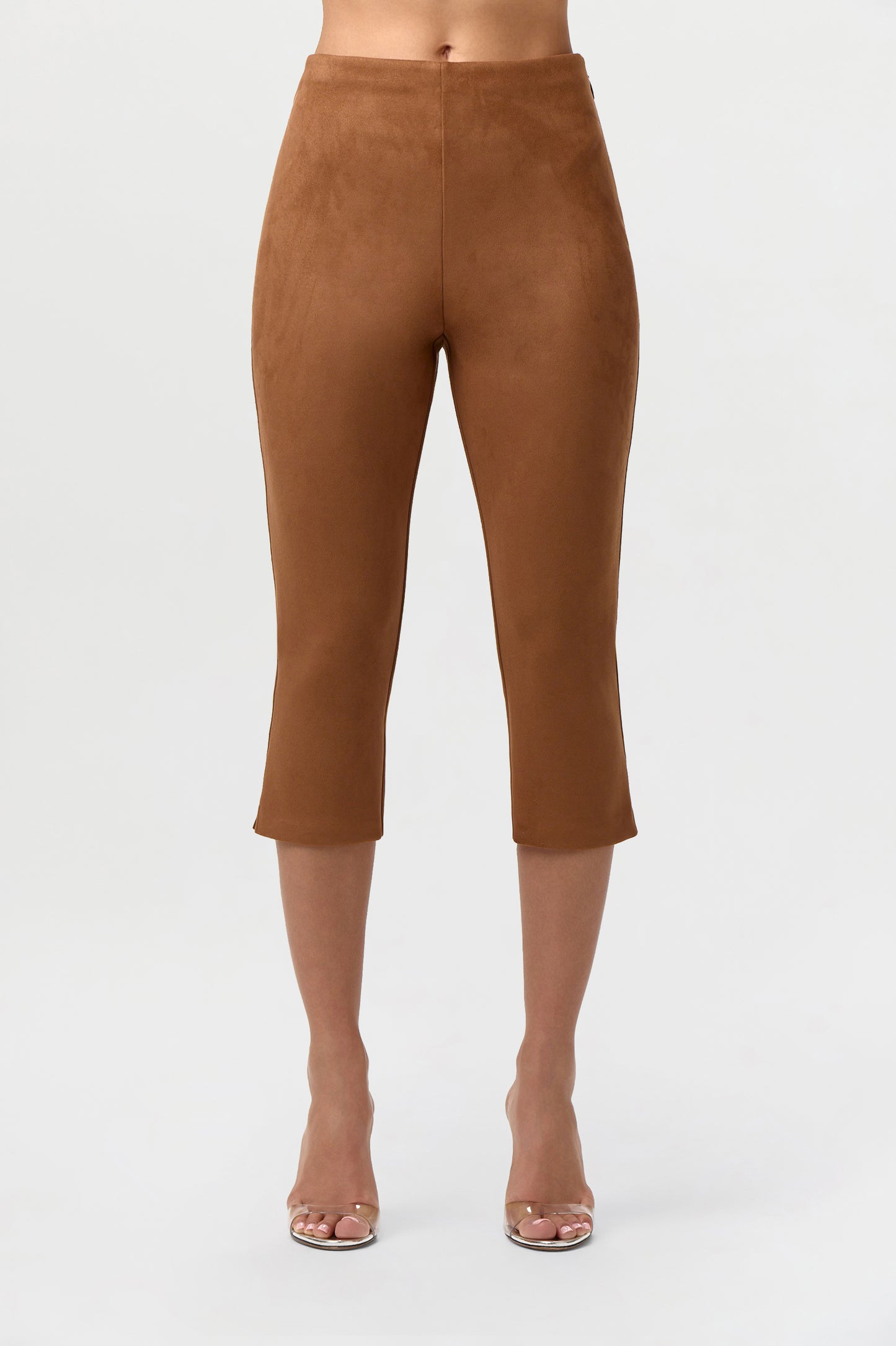 Faux Suede Capri Pants
