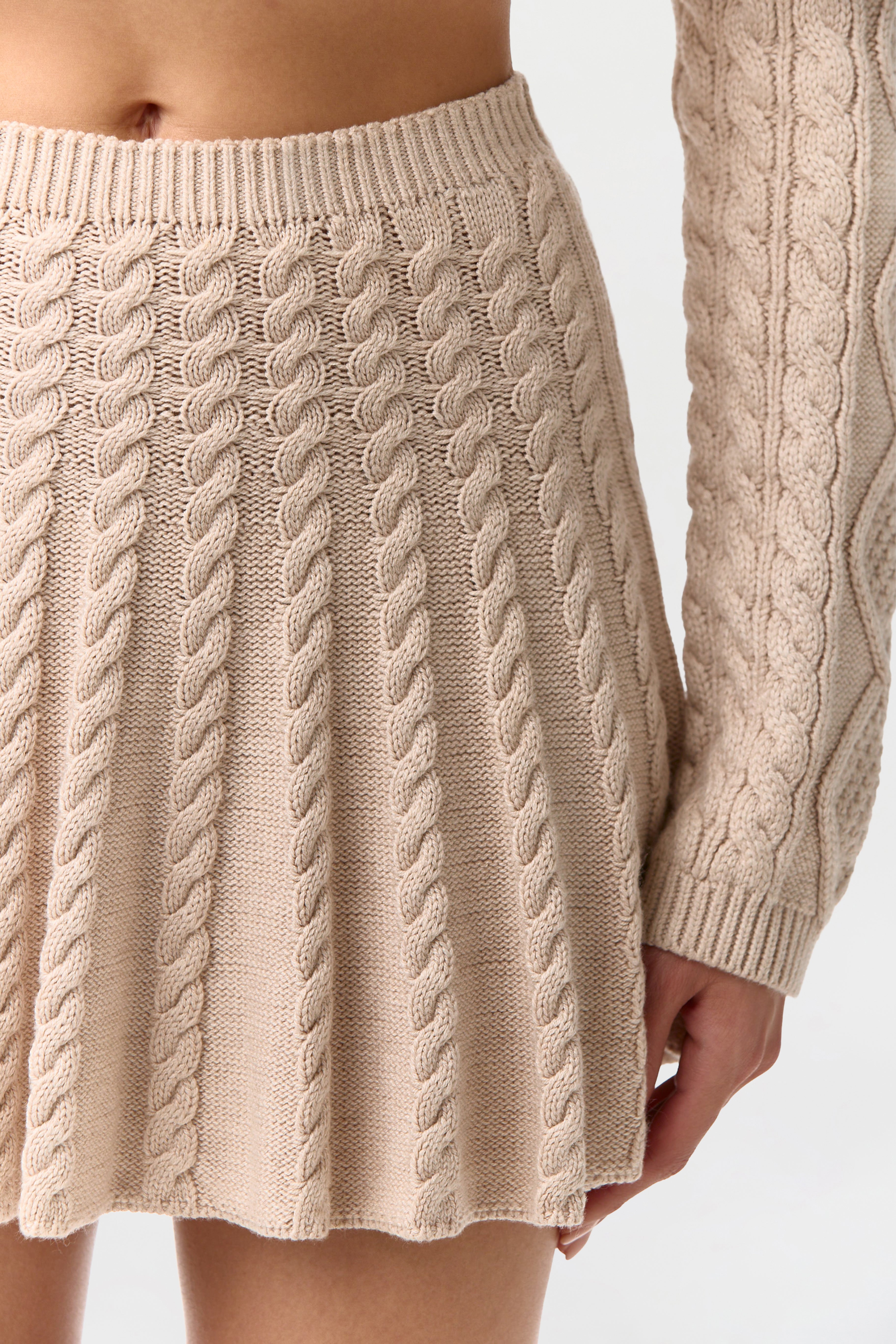 Cable Knit Pleated Mini Skirt – Naked Wardrobe
