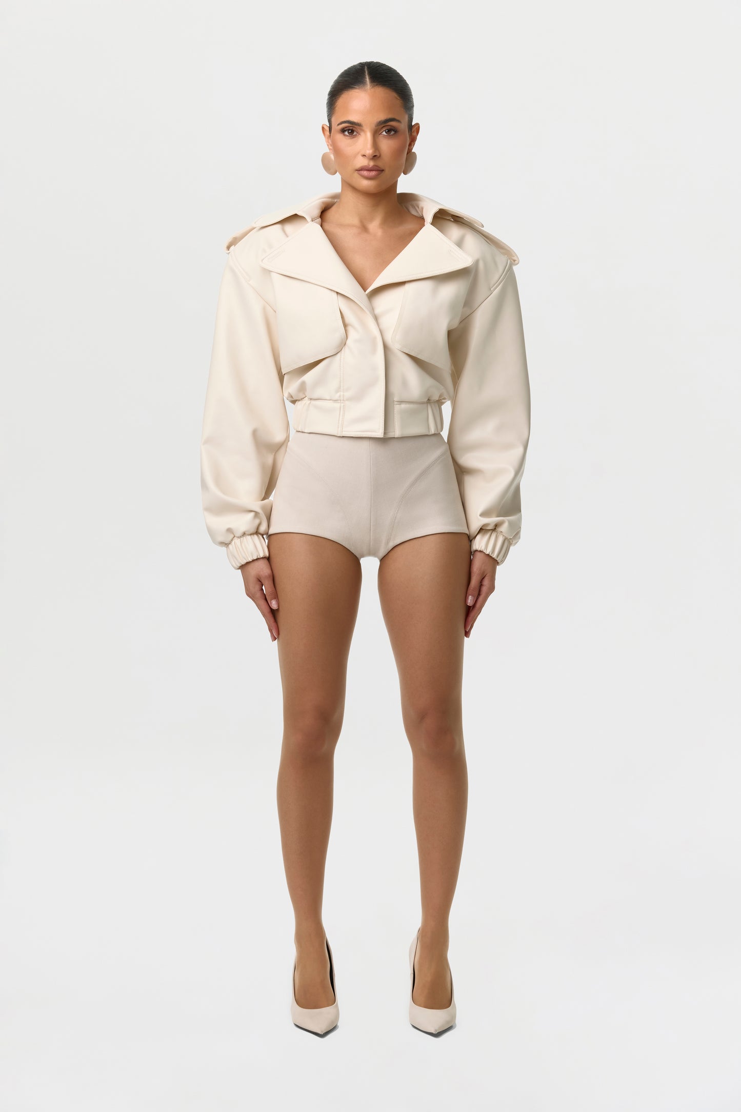 Vegan Leather Cropped Jacket