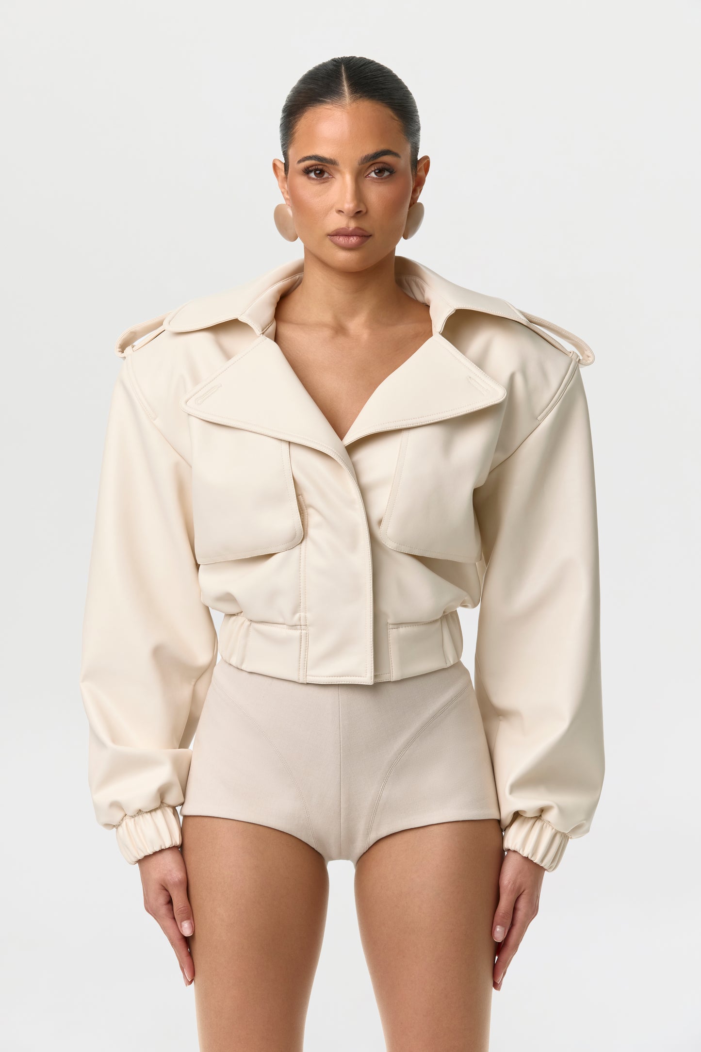 Vegan Leather Cropped Jacket