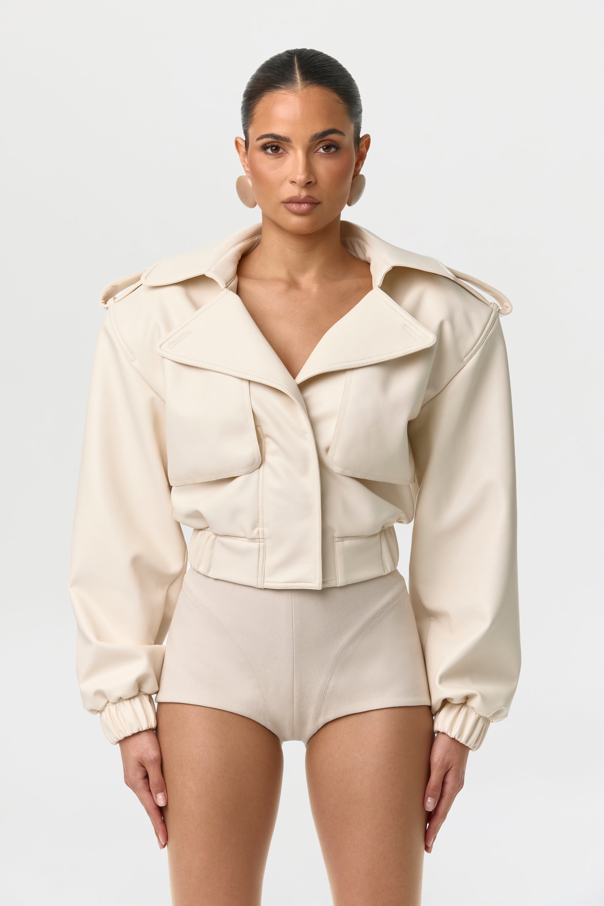 Vegan Leather Cropped Jacket