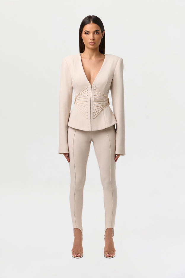 Suiting V-Neck Corset Blazer
