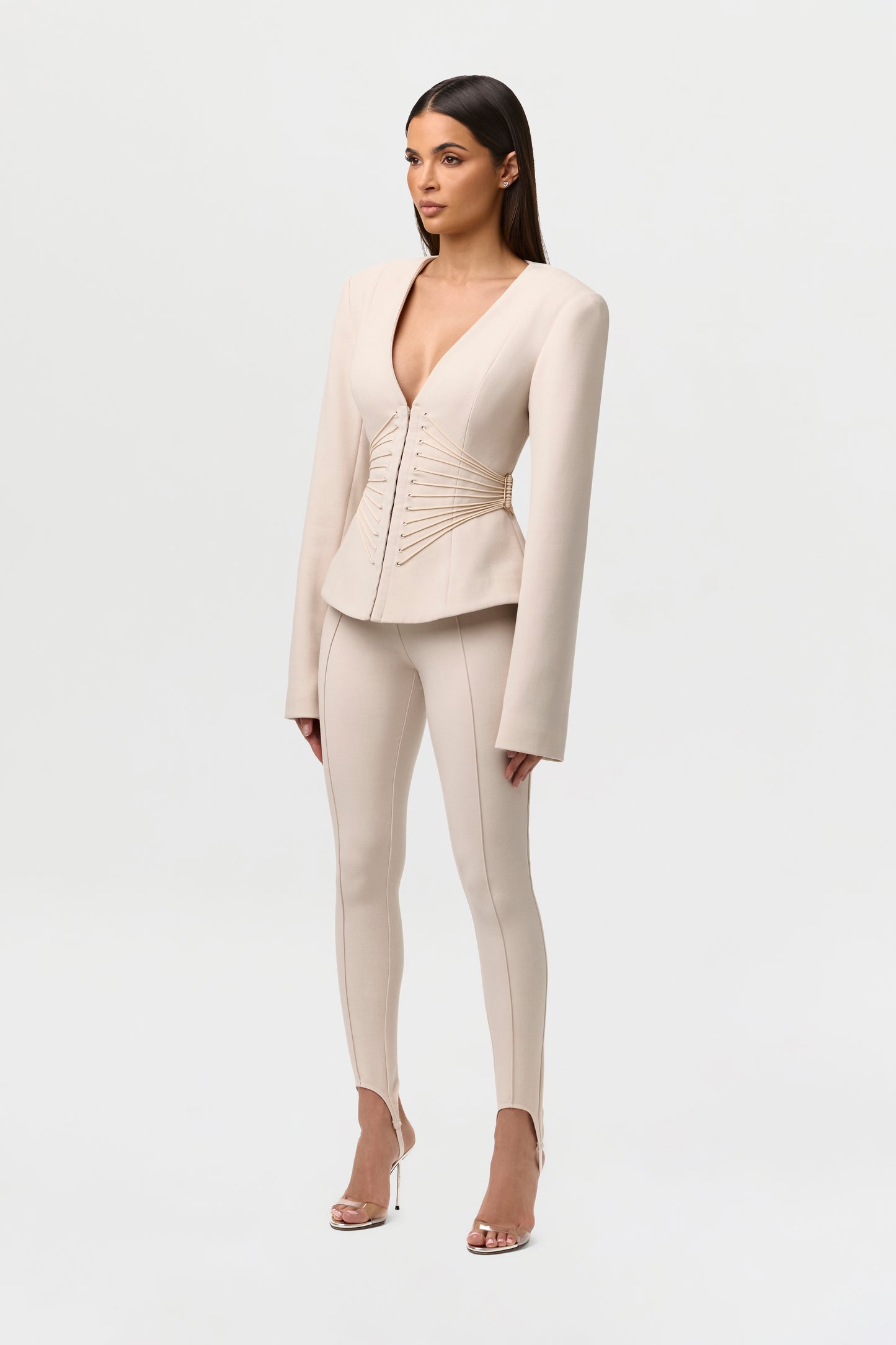Suiting V-Neck Corset Blazer
