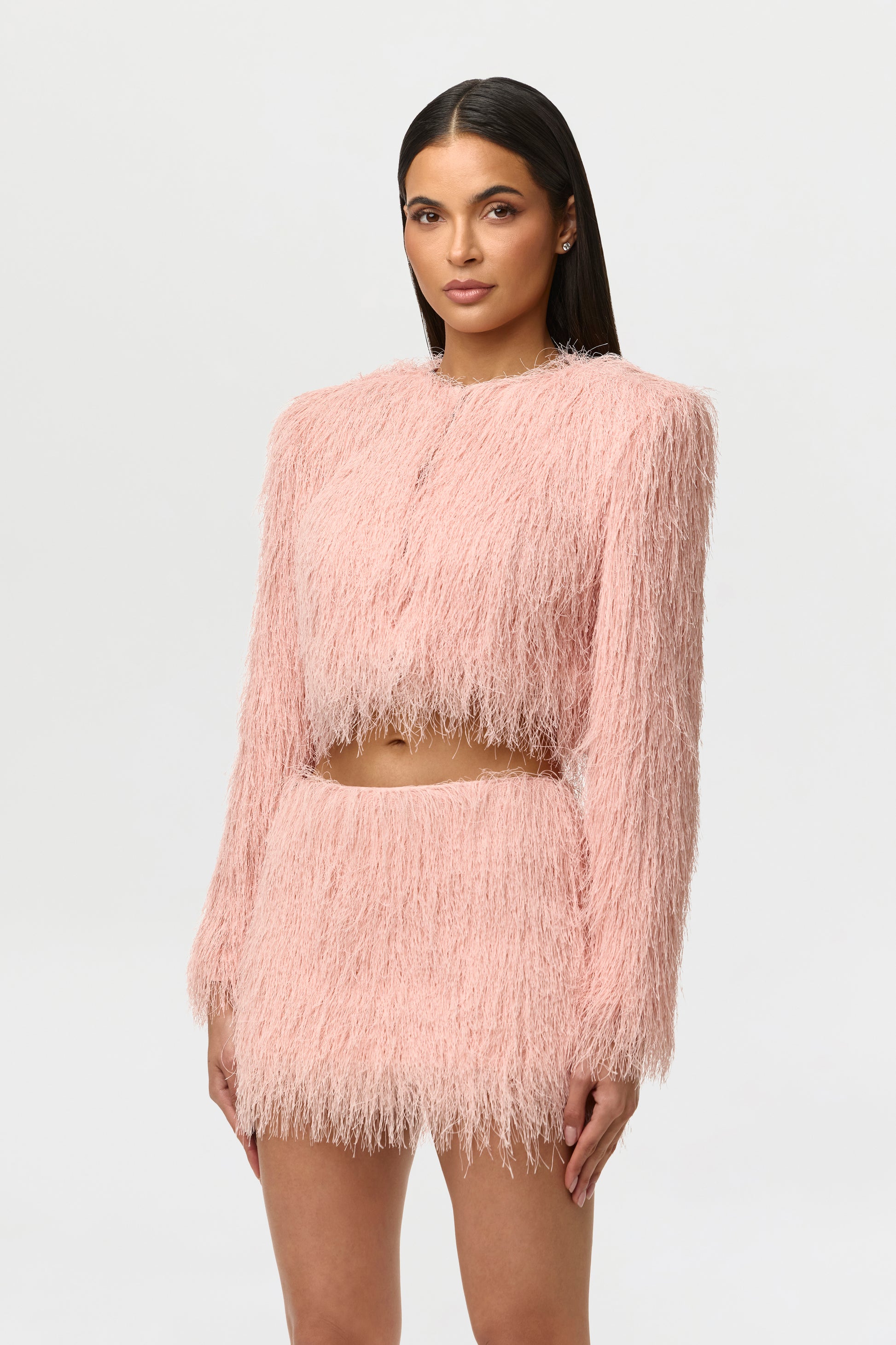 Faux Fringe Mini Skirt