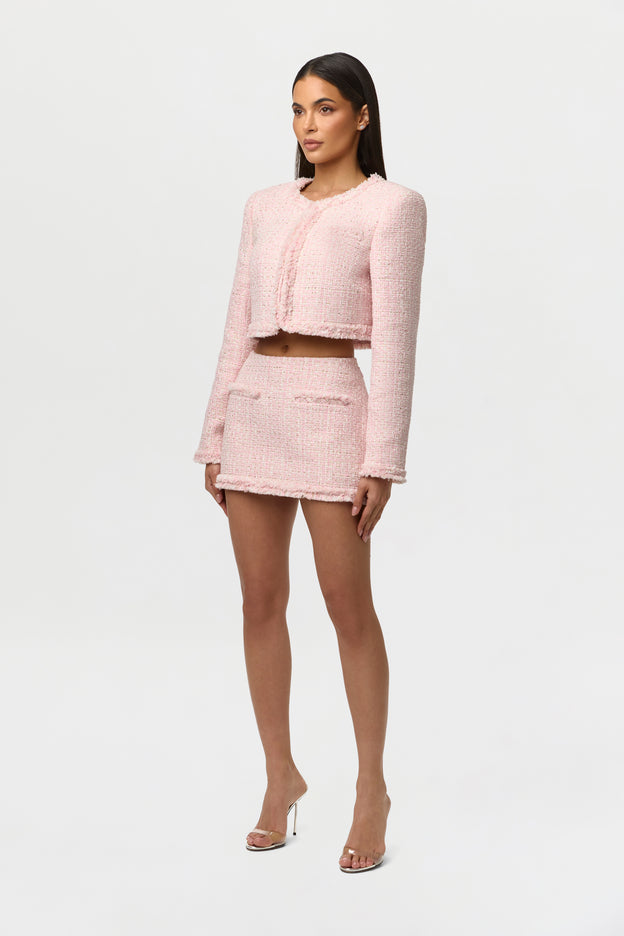 Tweed Sequin Mini Skirt