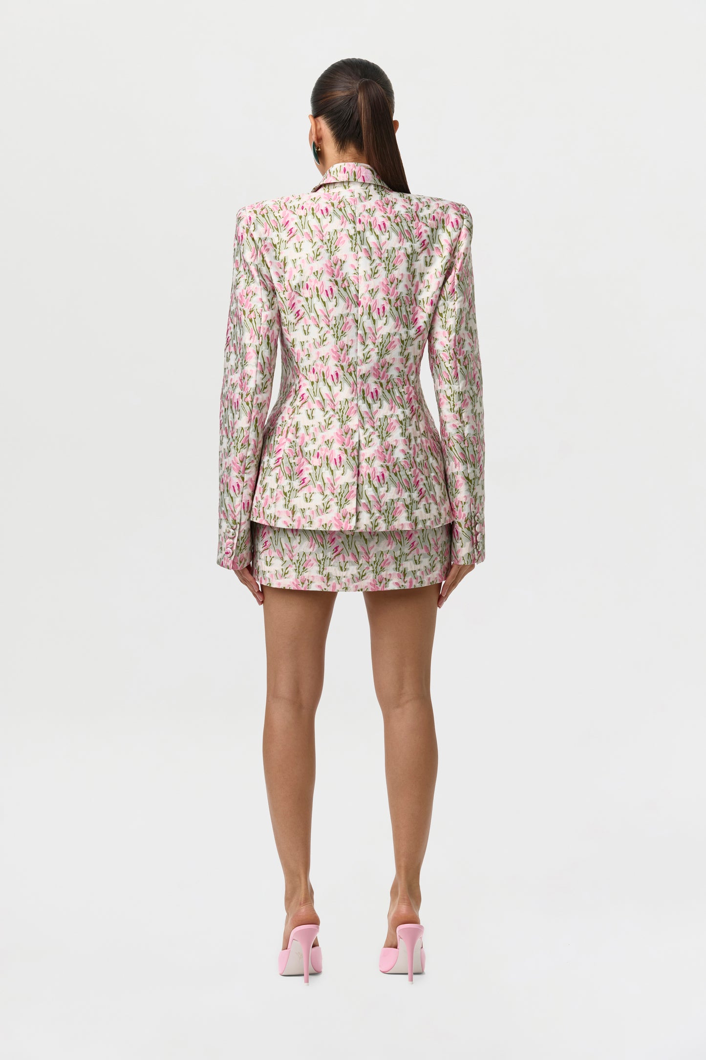 Suiting Floral Jacquard Mini Skirt