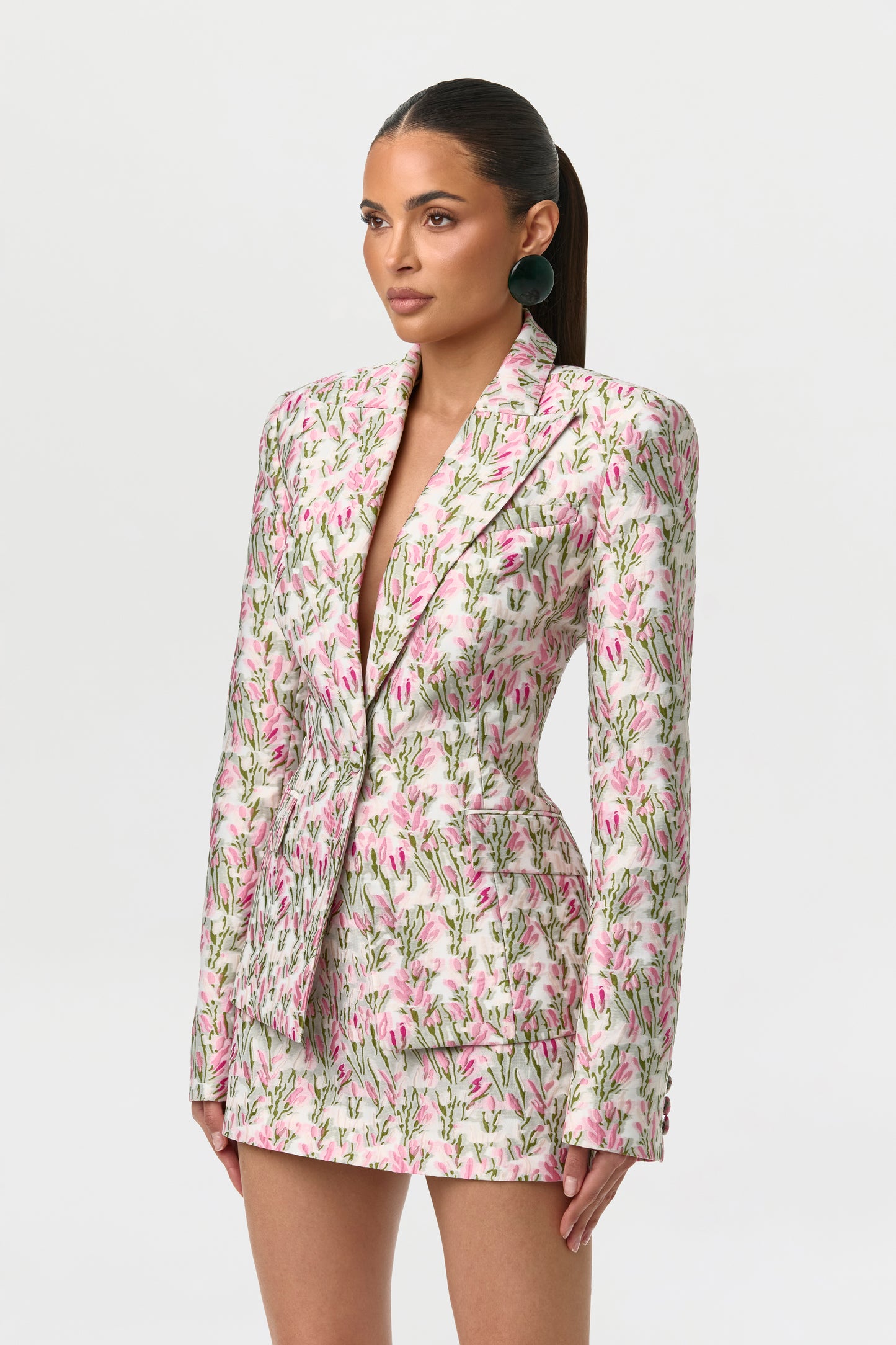 Suiting Floral Jacquard Blazer