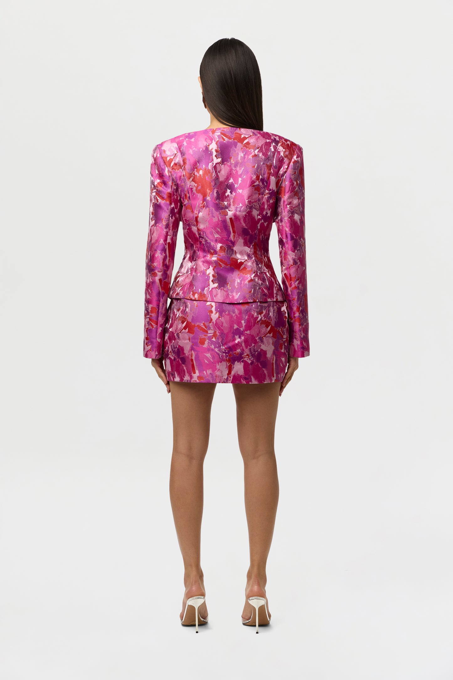 Suiting Jacquard Crossbody Blazer