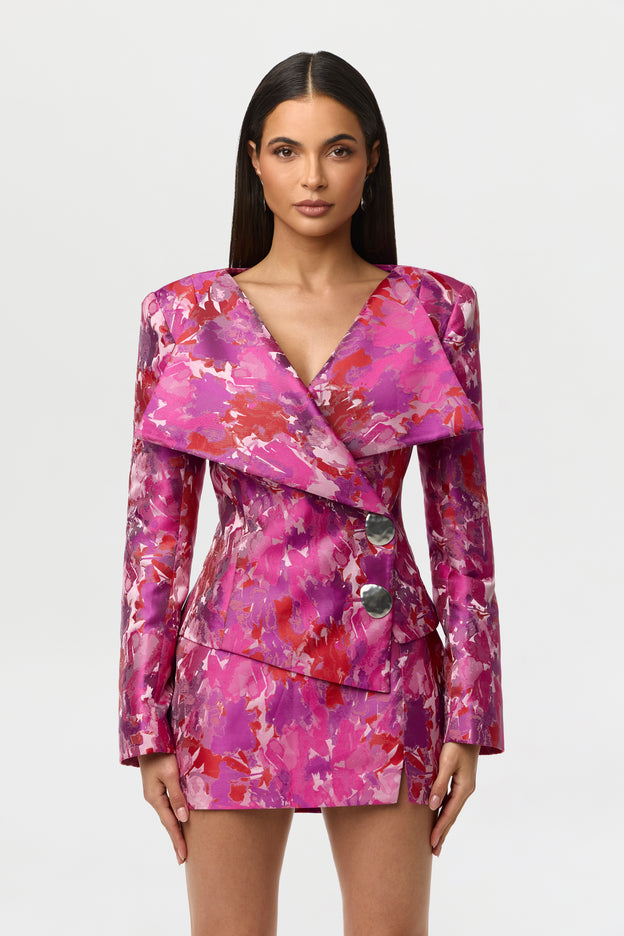 Suiting Jacquard Crossbody Blazer