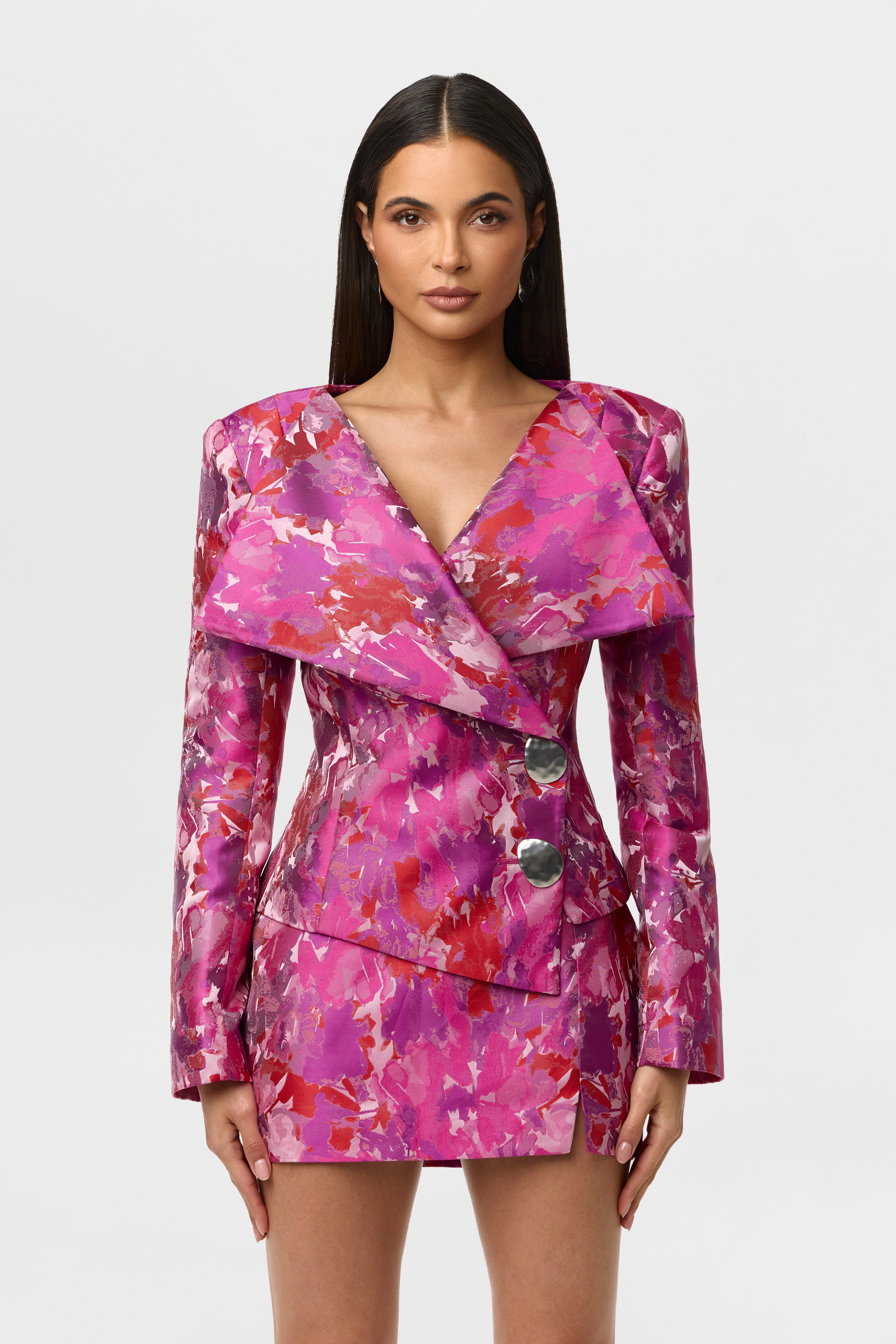 Suiting Jacquard Crossbody Blazer