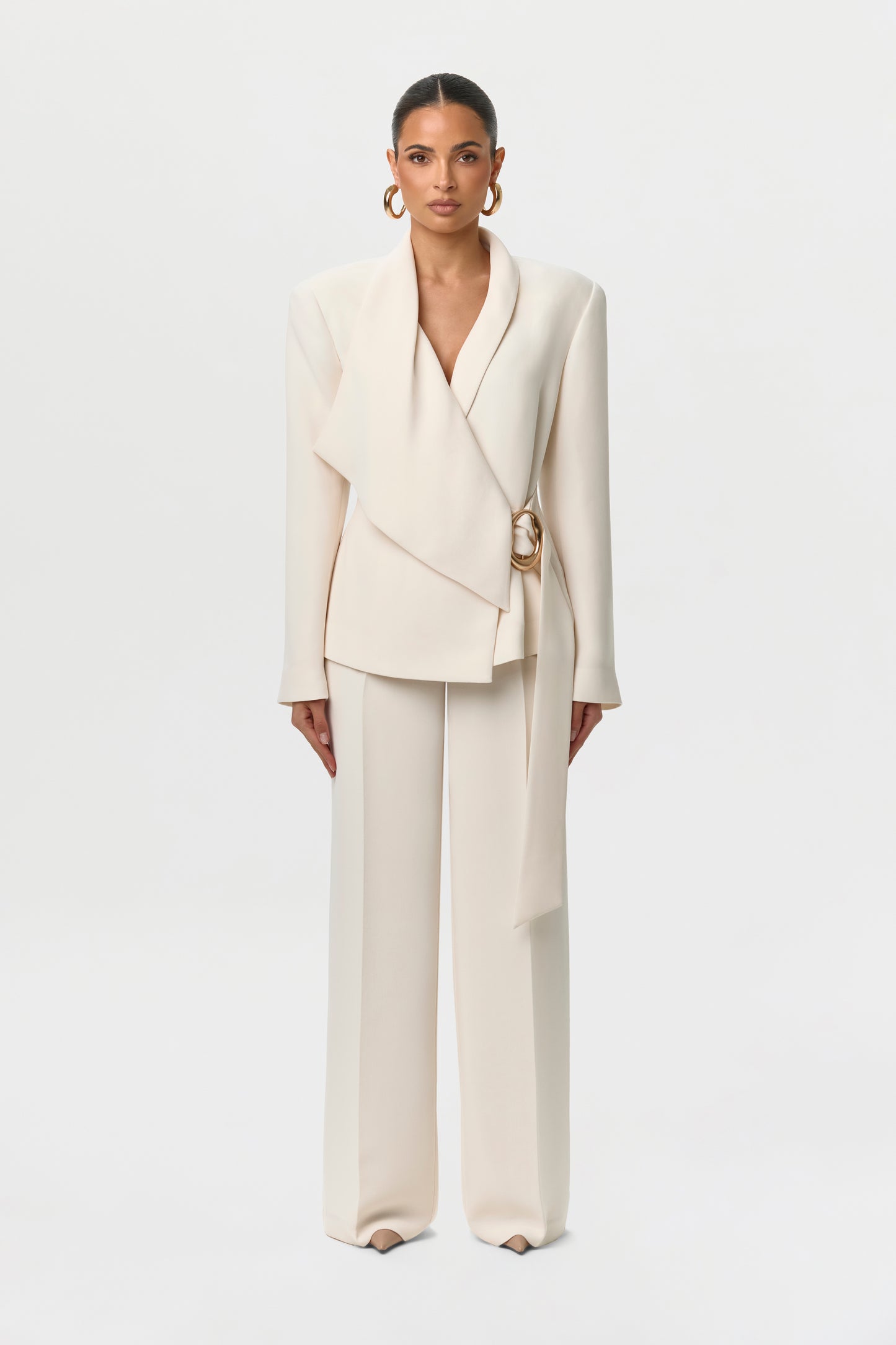Suiting Asymmetric Wrap Blazer