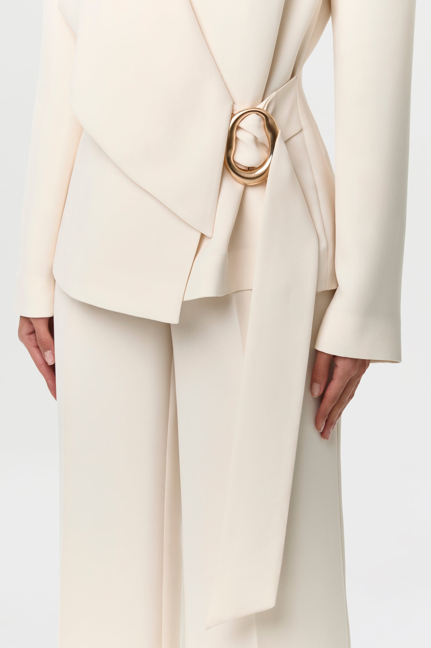 Suiting Asymmetric Wrap Blazer