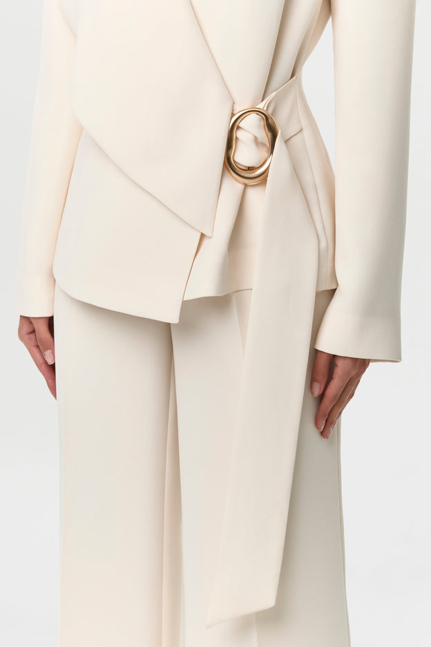 Suiting Asymmetric Wrap Blazer