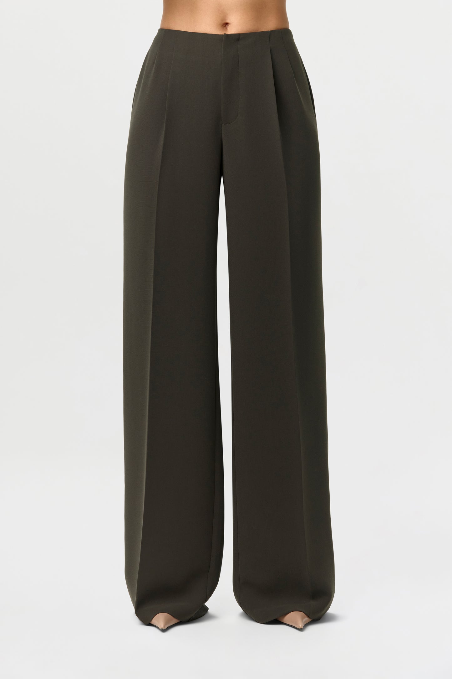 Suiting Pleated Wide-Leg Pants