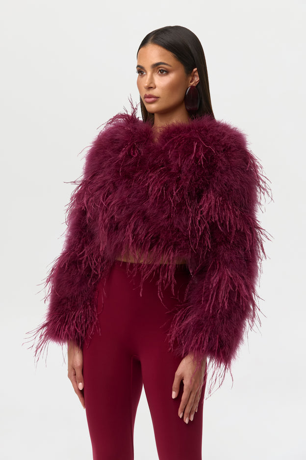Feather Cropped Jacket