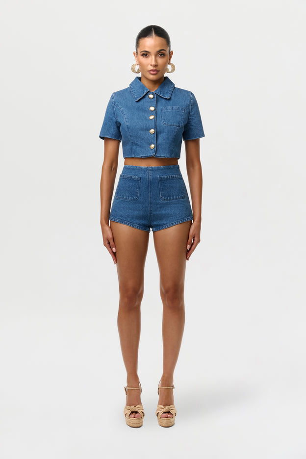 Denim Pocket Shorts