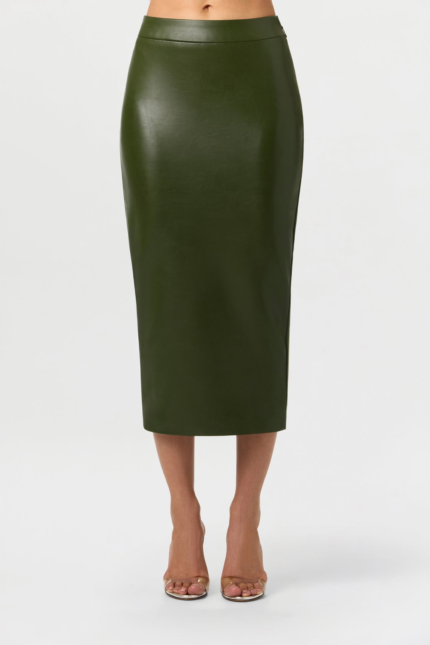 Vegan Leather Midi Skirt
