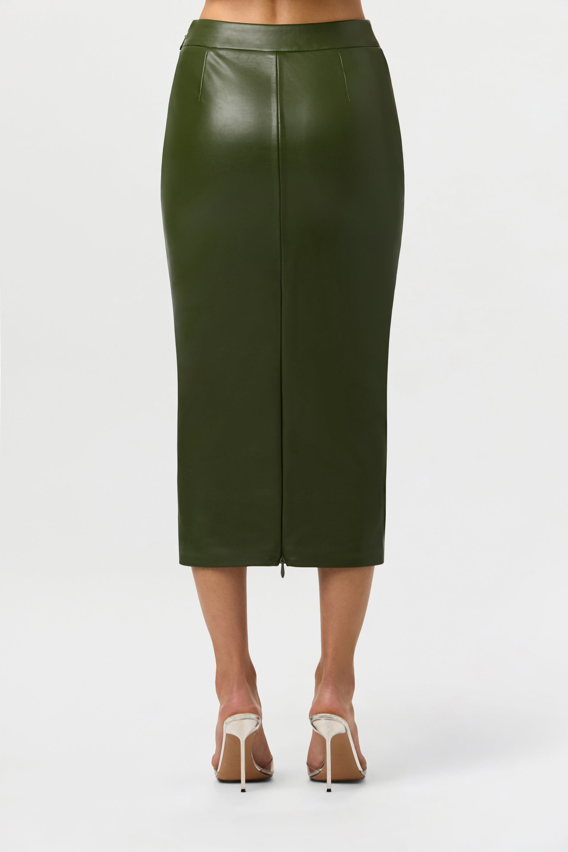 Vegan Leather Midi Skirt