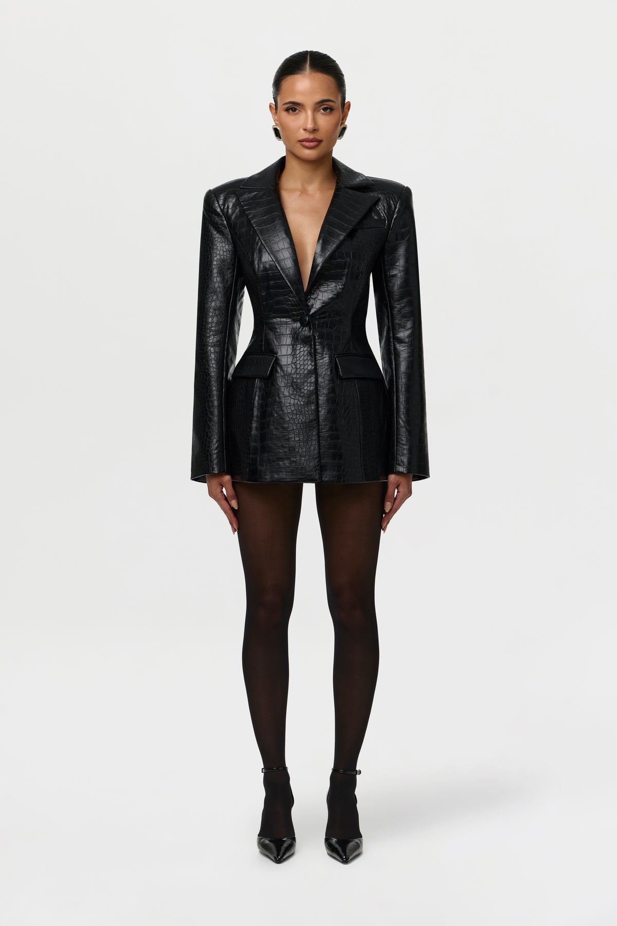 Vegan Leather Croc Shorts