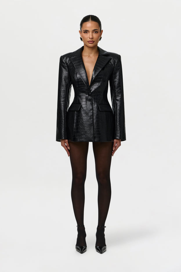 Vegan Leather Croc Shorts