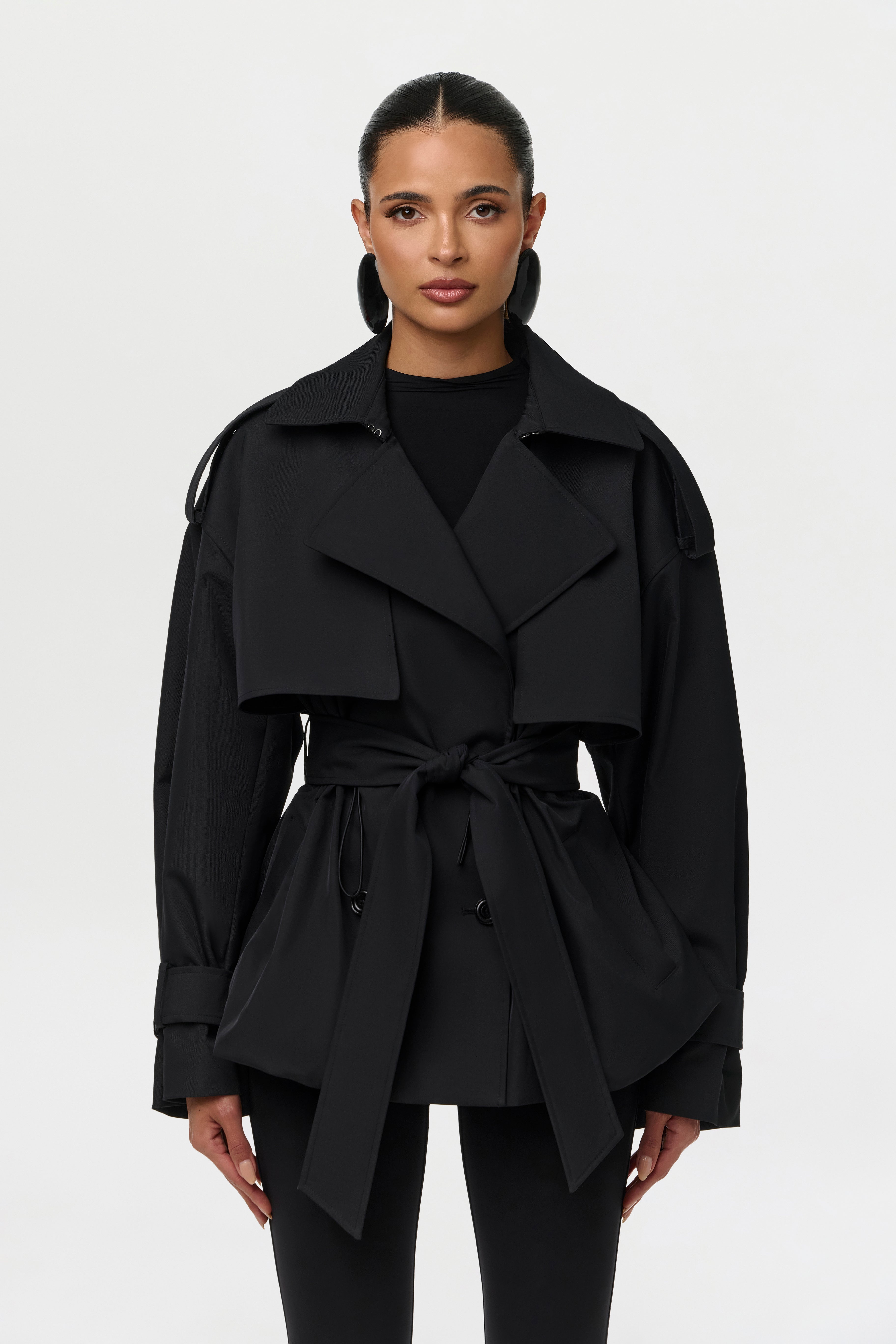 Twill Belted Trench Jacket
