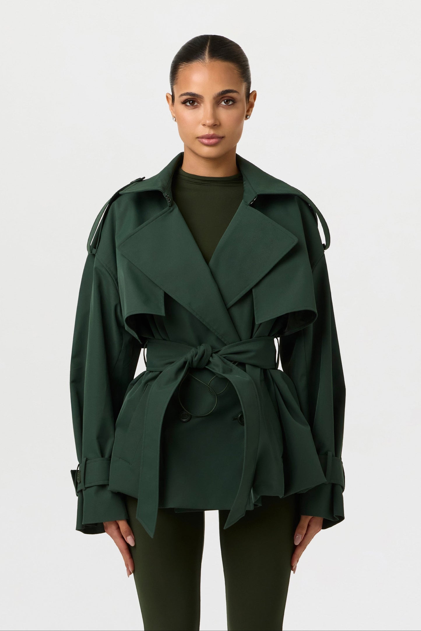 Twill Belted Trench Jacket