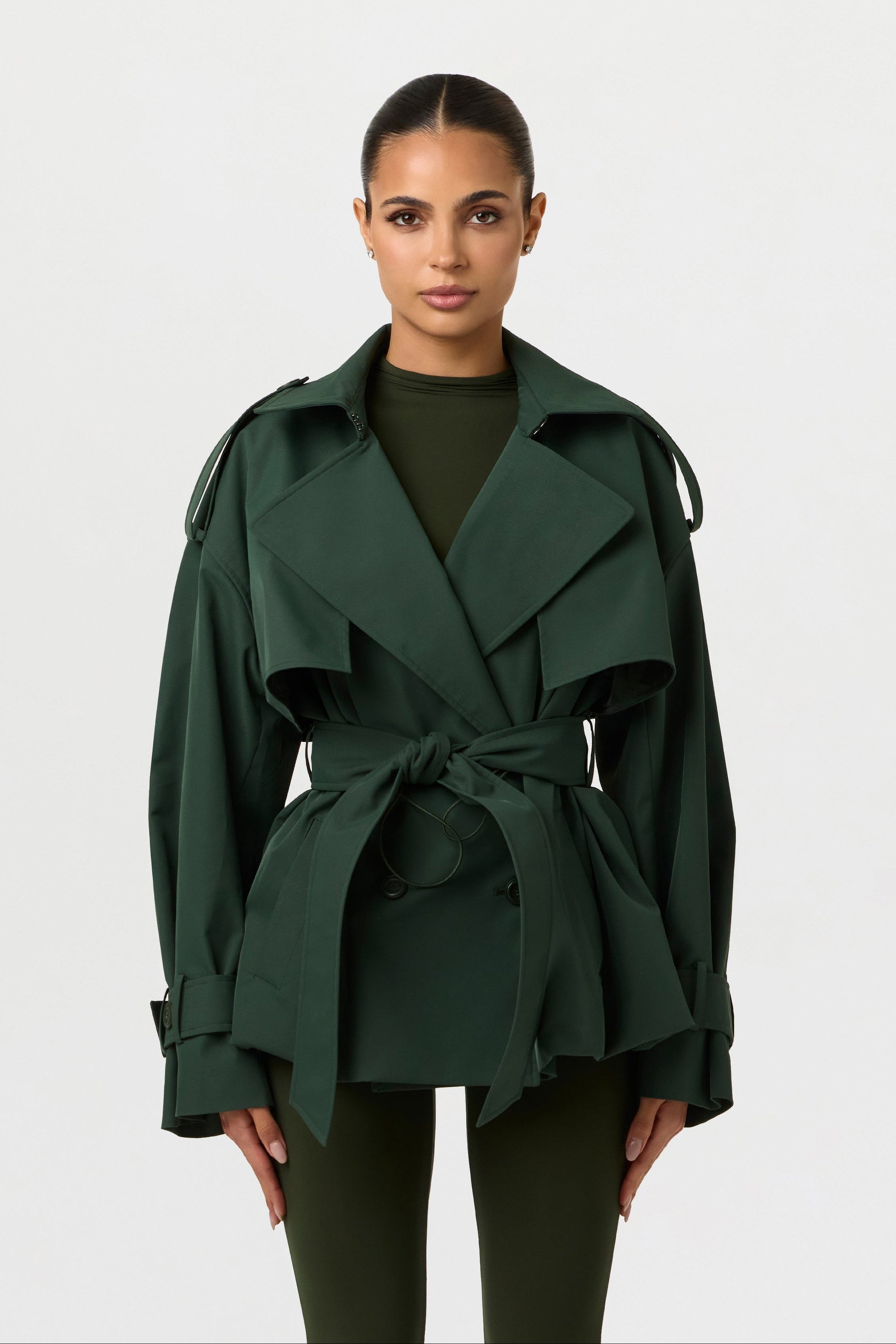 Twill Belted Trench Jacket