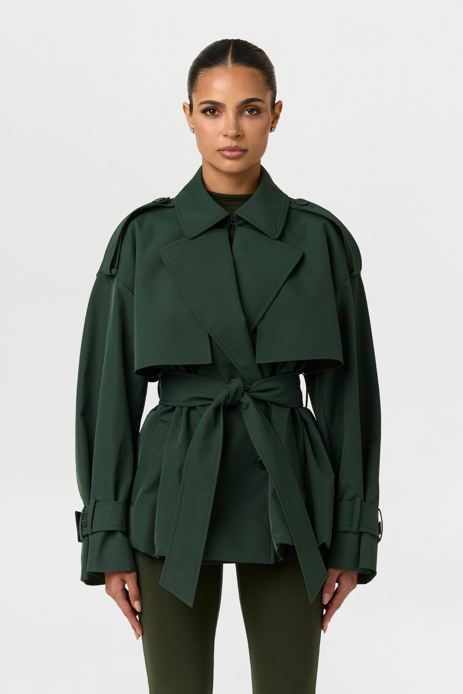 Twill Belted Trench Jacket