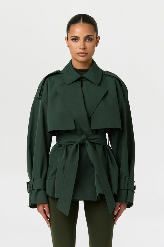 Twill Belted Trench Jacket