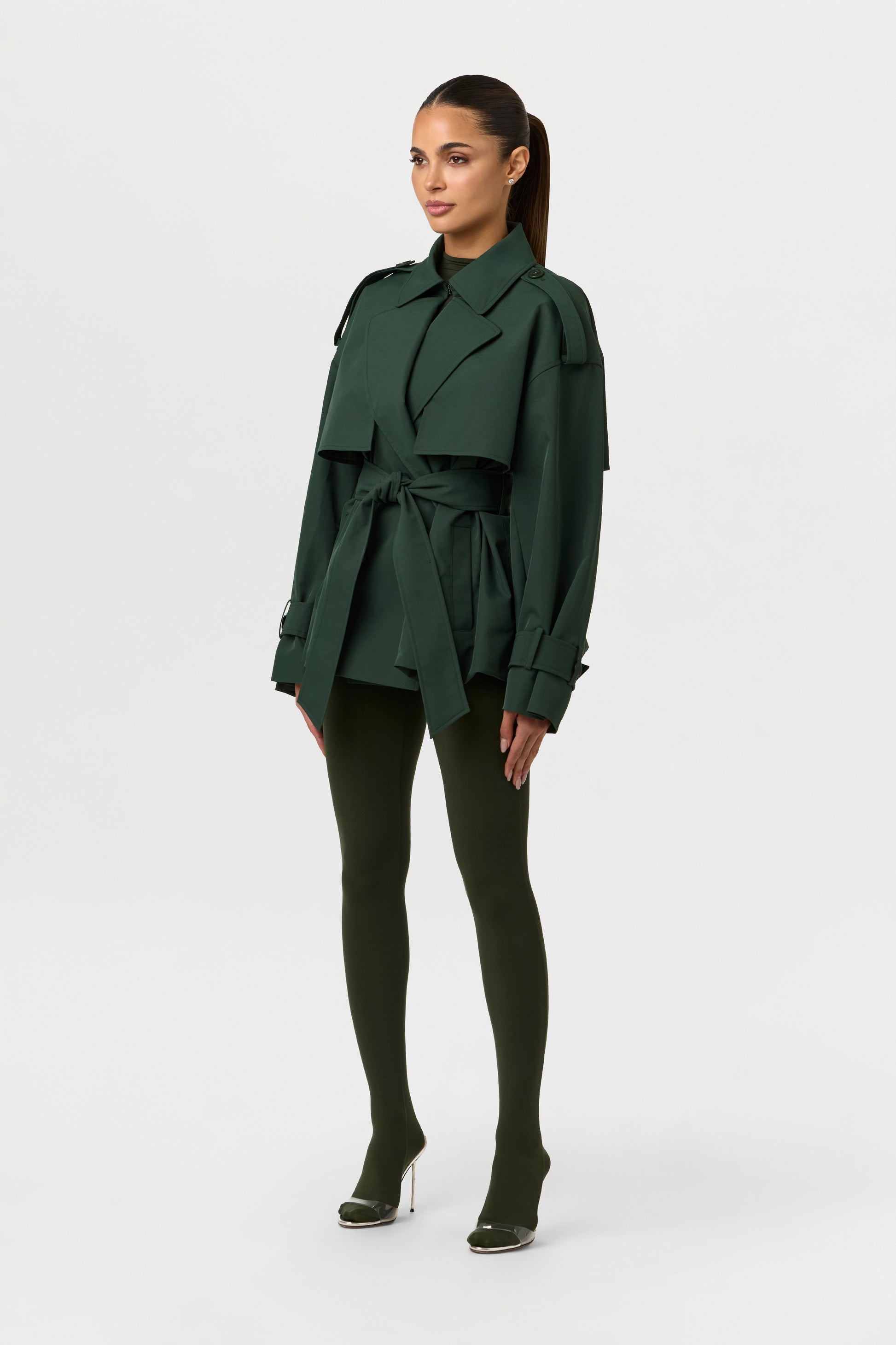 Twill Belted Trench Jacket