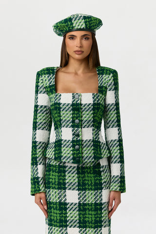 Bouclé Plaid Power Blazer