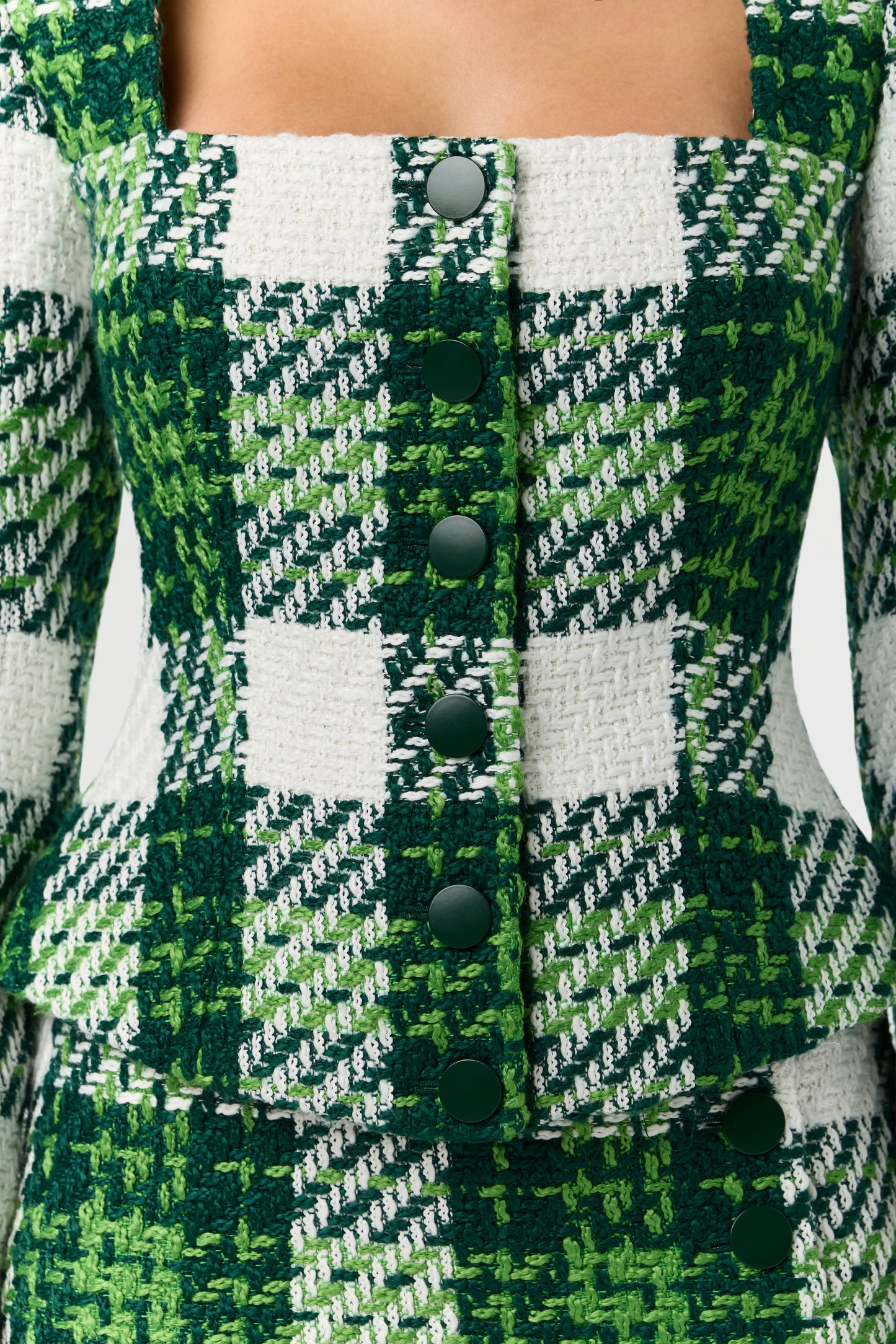 Bouclé Plaid Power Blazer