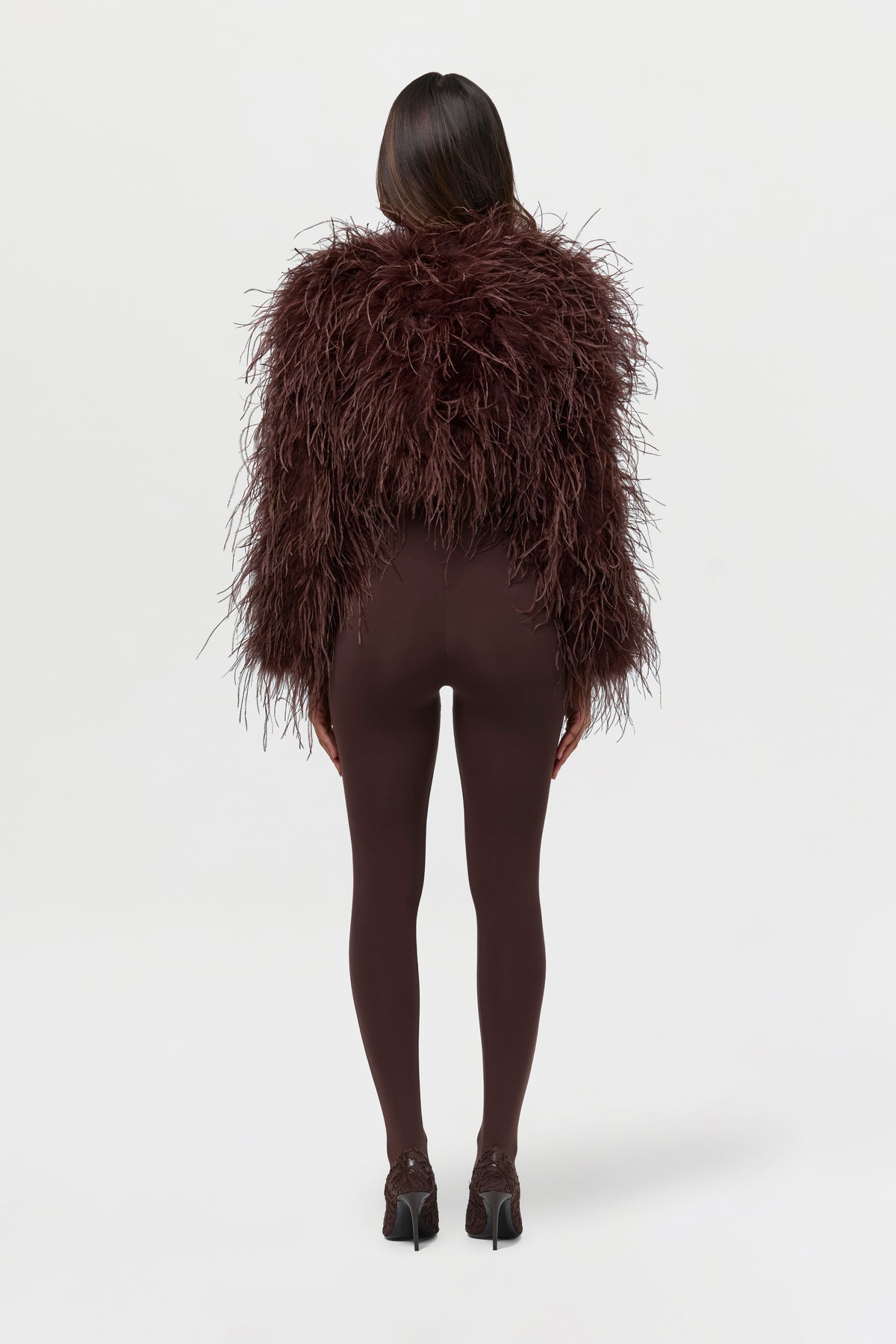 Plush Feather Cropped Jacket
