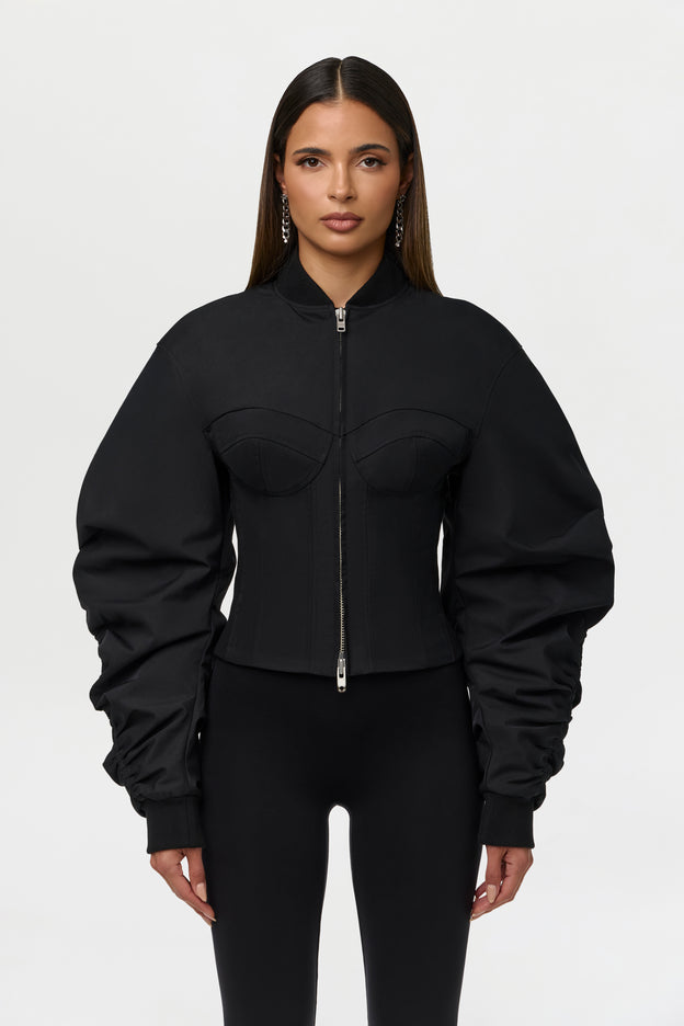 Corset Utility Bomber Jacket