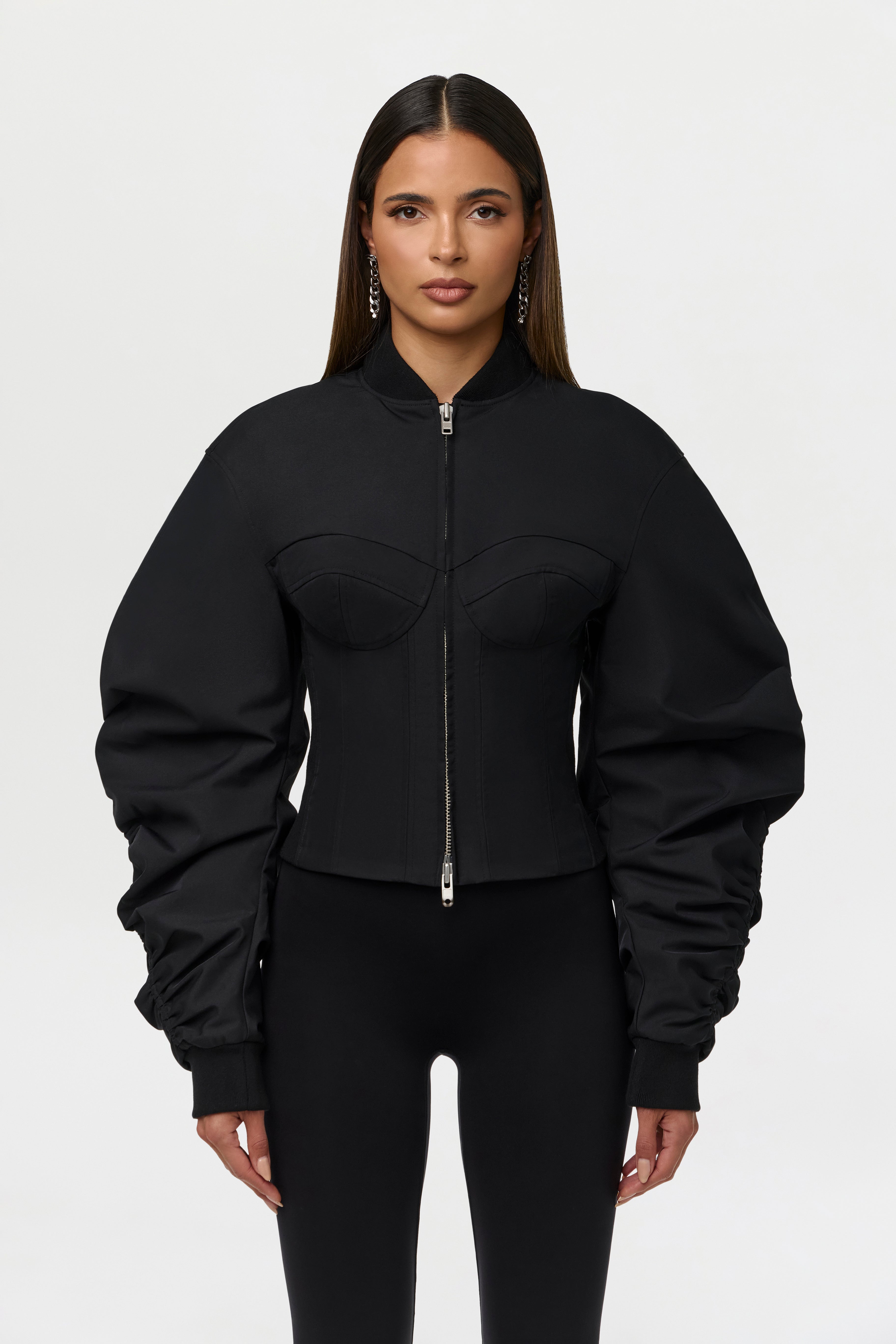 Corset Utility Bomber Jacket