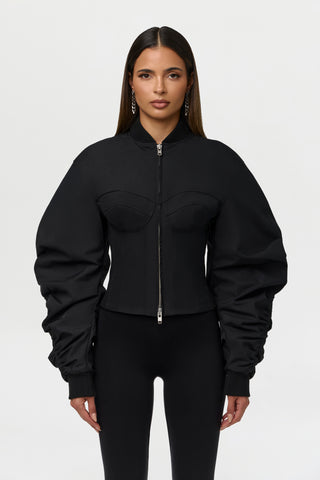 Corset Utility Bomber Jacket